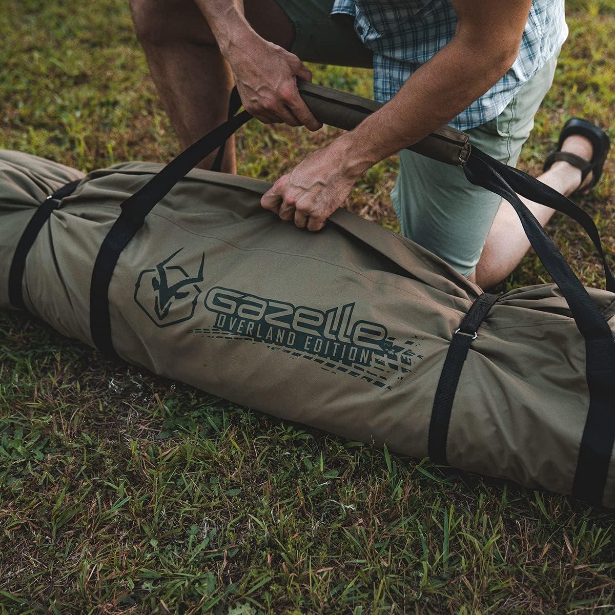 Gazelle T4 Overland Edition GT401GR Pop-Up Portable Camping Hub Tent, Easy Instant Set up in 90 Seconds, Alpine Green/Moss, 4-Person, Family, Overlanding