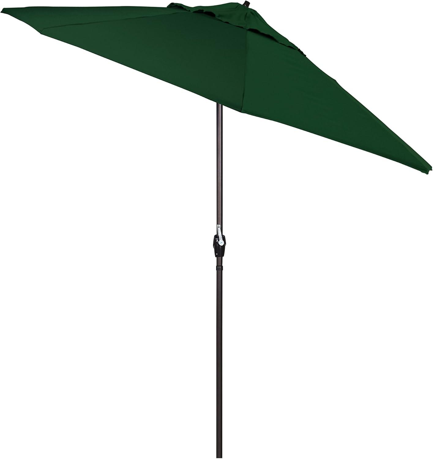 9 ft Hunter Green Aluminum Patio Umbrella with Auto Tilt