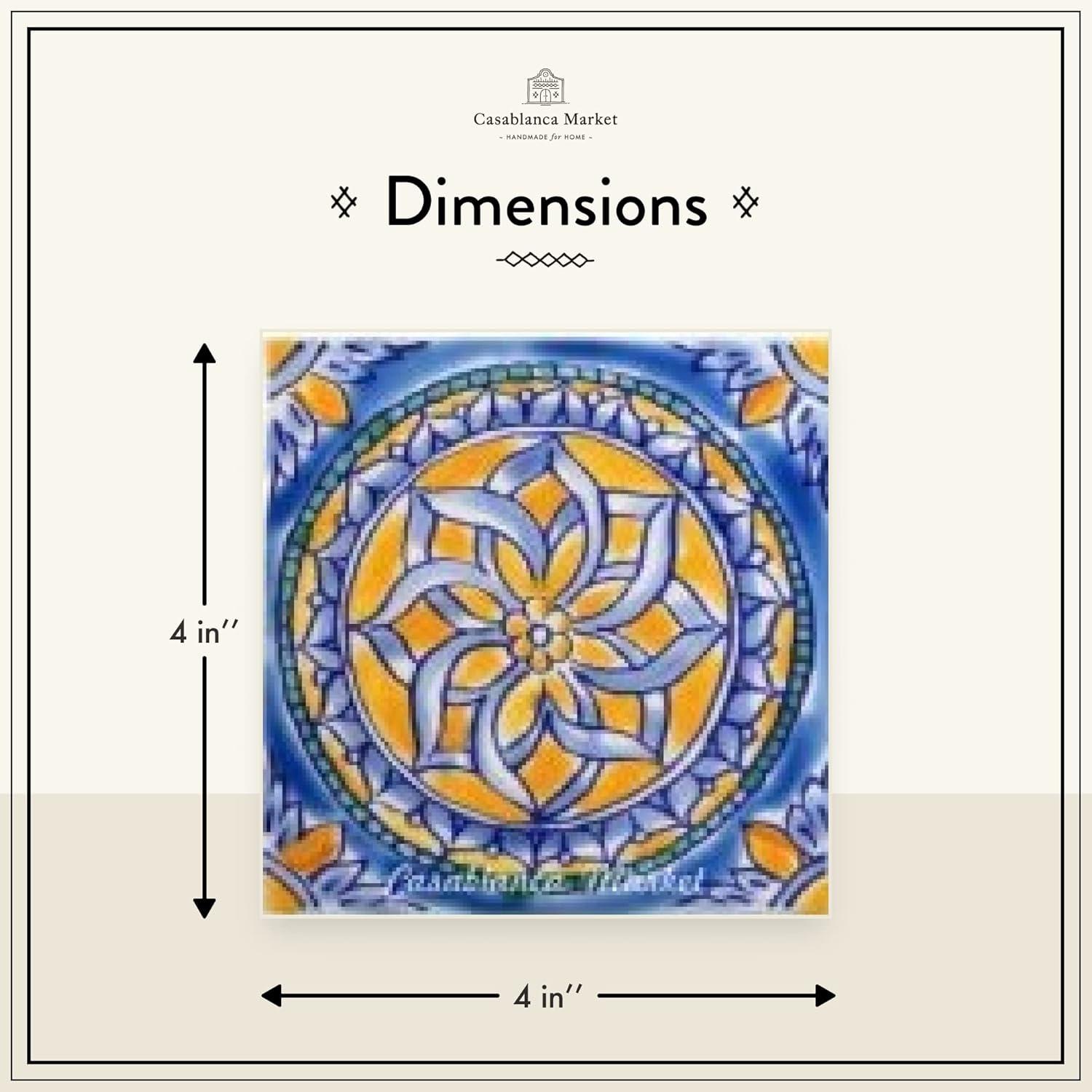 Casablanca Market Mediterranean 4" x 4" Ceramic Palma Decorative Tile in Green & Reviews | Wayfair