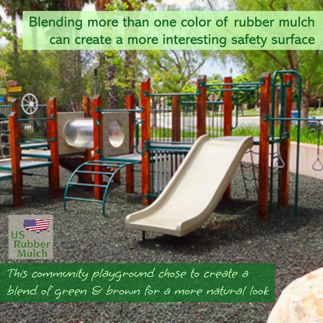 NuPlay Rubber Nugget Playground Protective Flooring Gyms, Swing Set Play Areas, 1 Pack, Black - 25Lbs