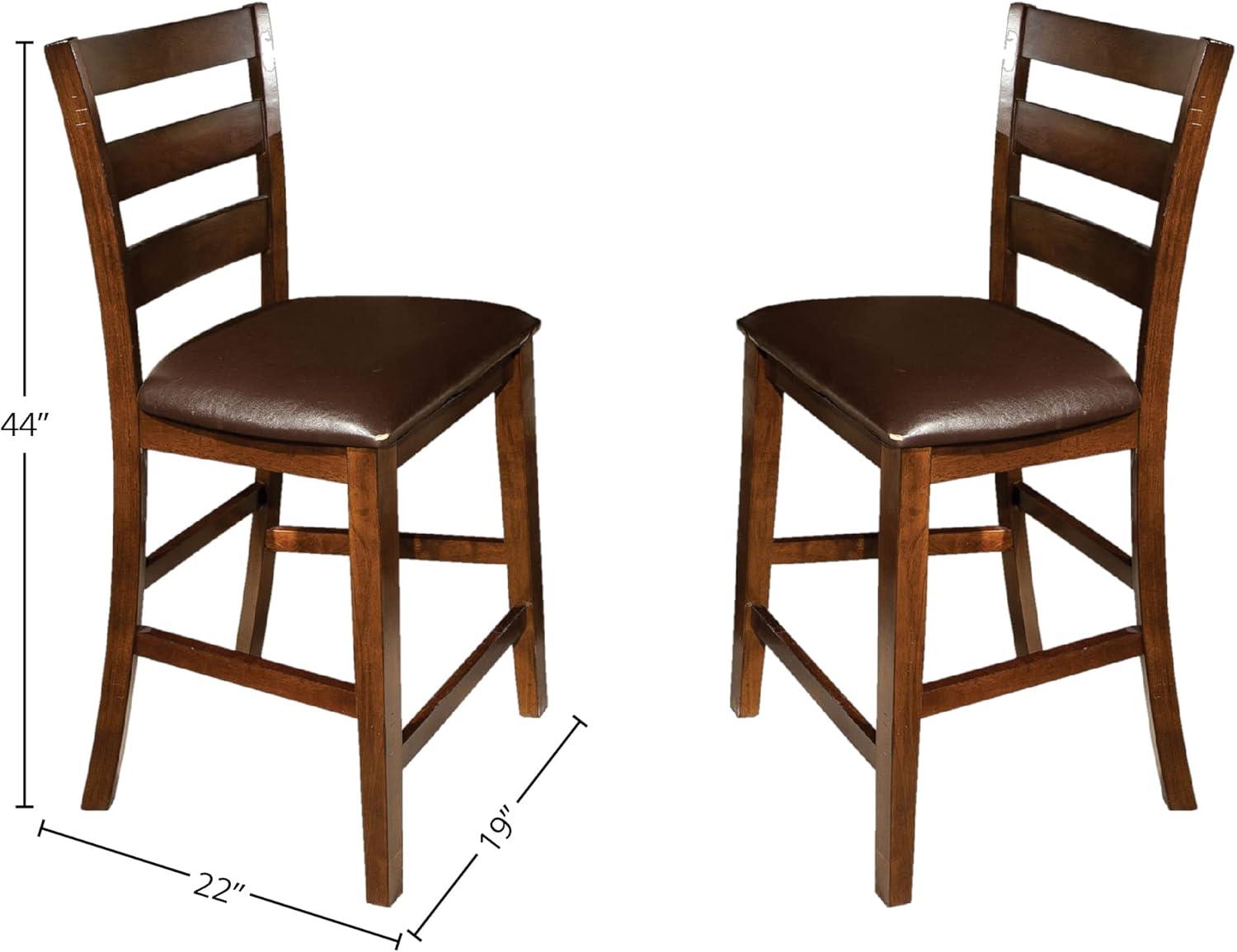 Set of 2 Kona Ladderback Counter Height Barstools with Polyurethane Upholstery - Intercon