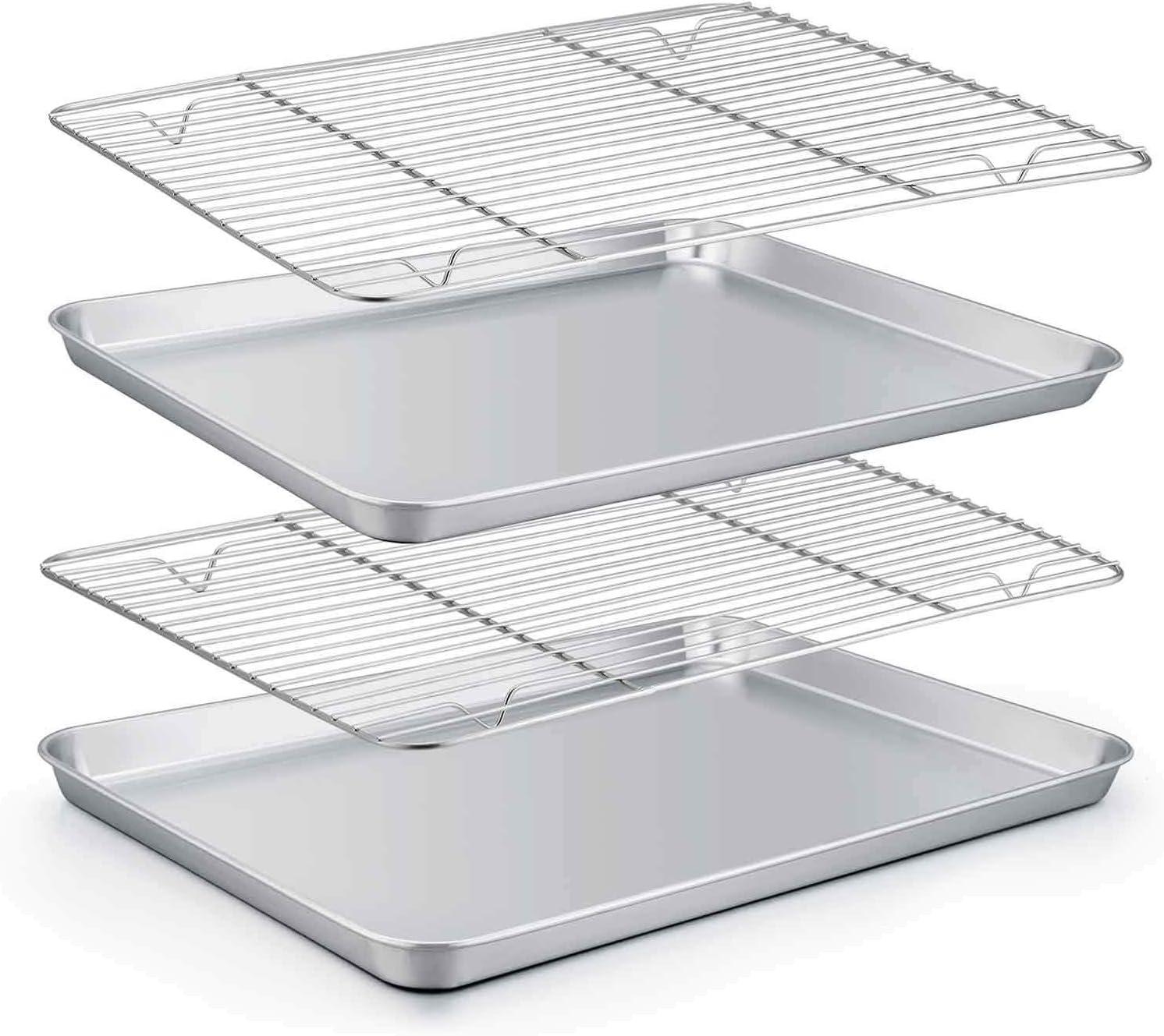 Stainless Steel and Aluminum Baking Sheet Set with Racks