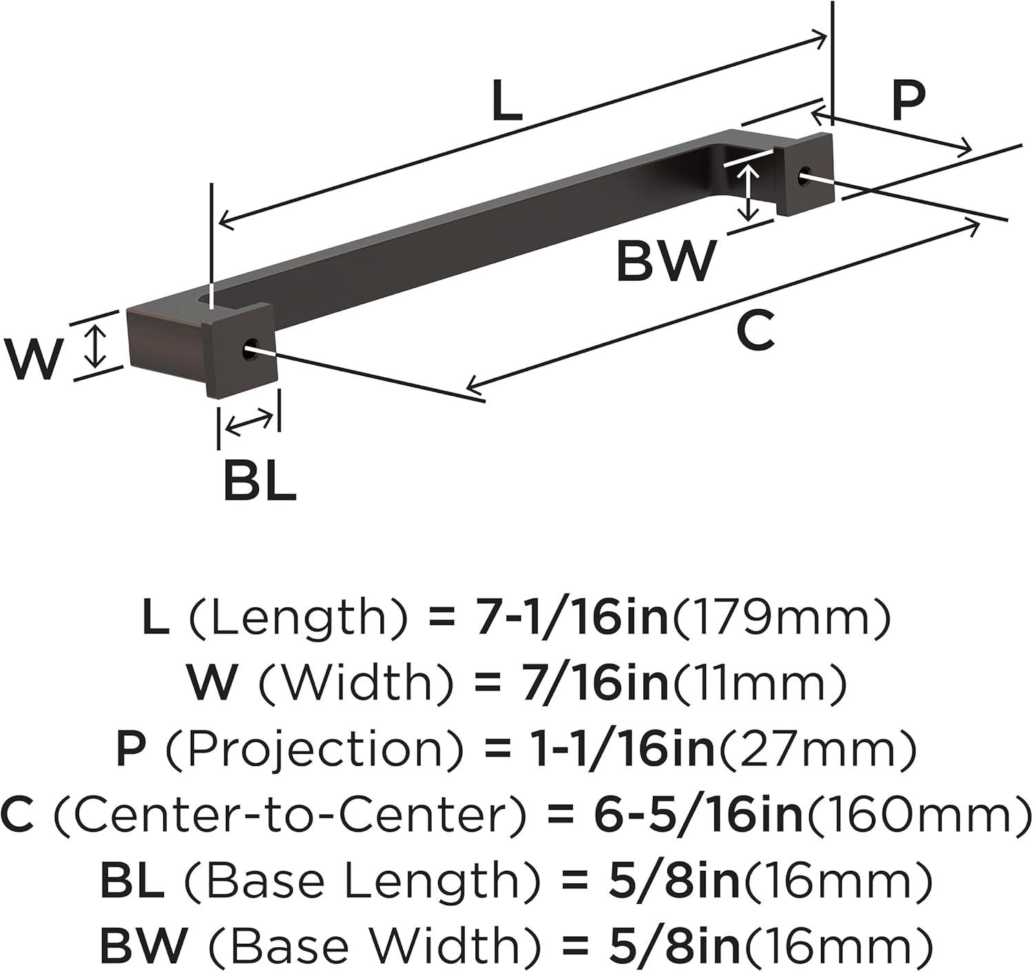 Oil-Rubbed Bronze Modern Bar Cabinet Pulls, 10-Pack