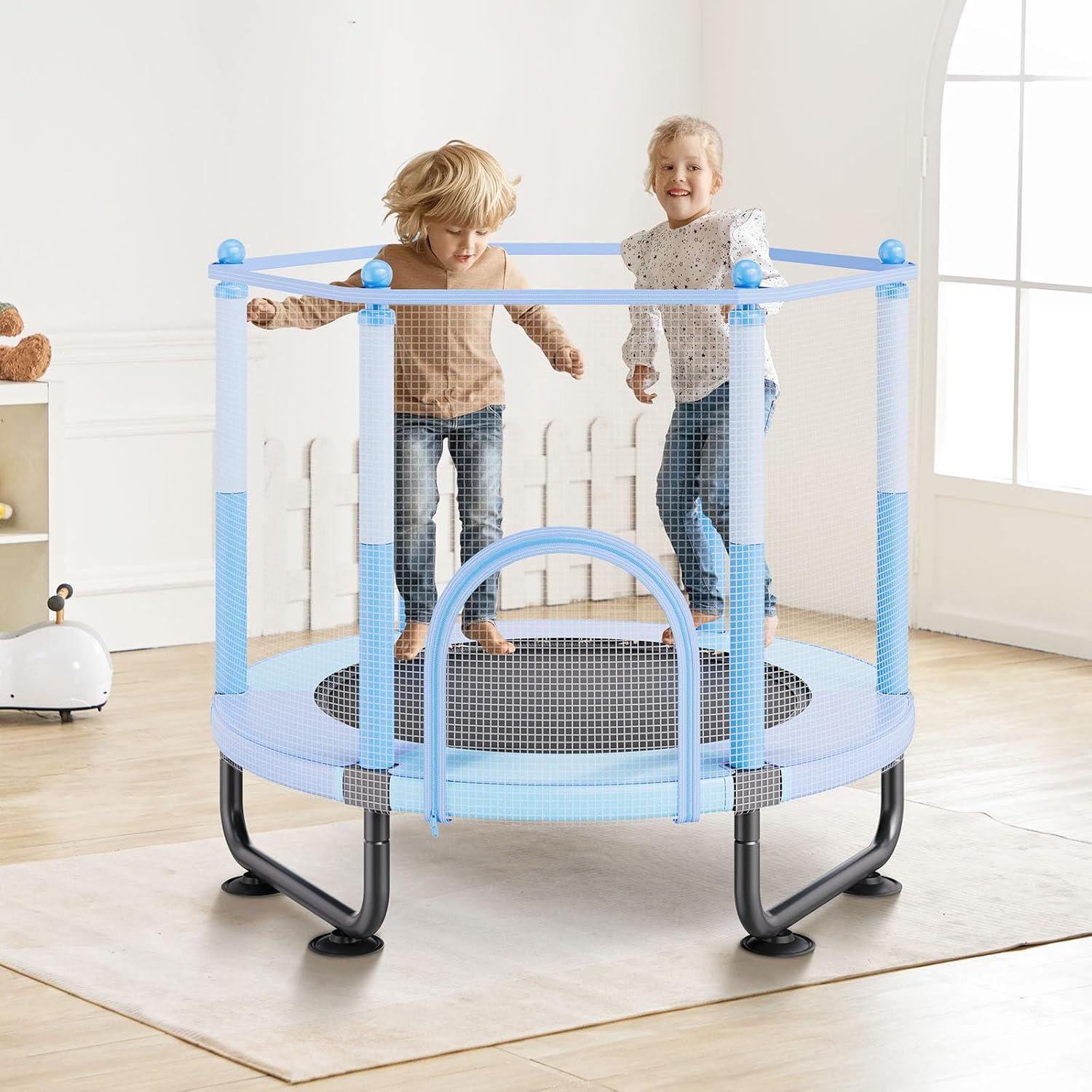 VEVOR 56" Trampoline for Kids Foldable Mini Toddler Trampoline Indoor Outdoor