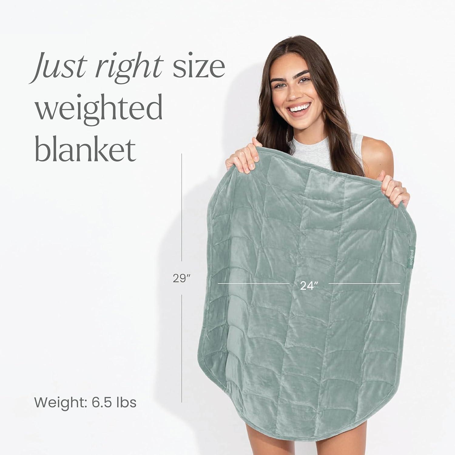 Sage Compact Weighted Blanket with Glass Beads, 29" x 24"