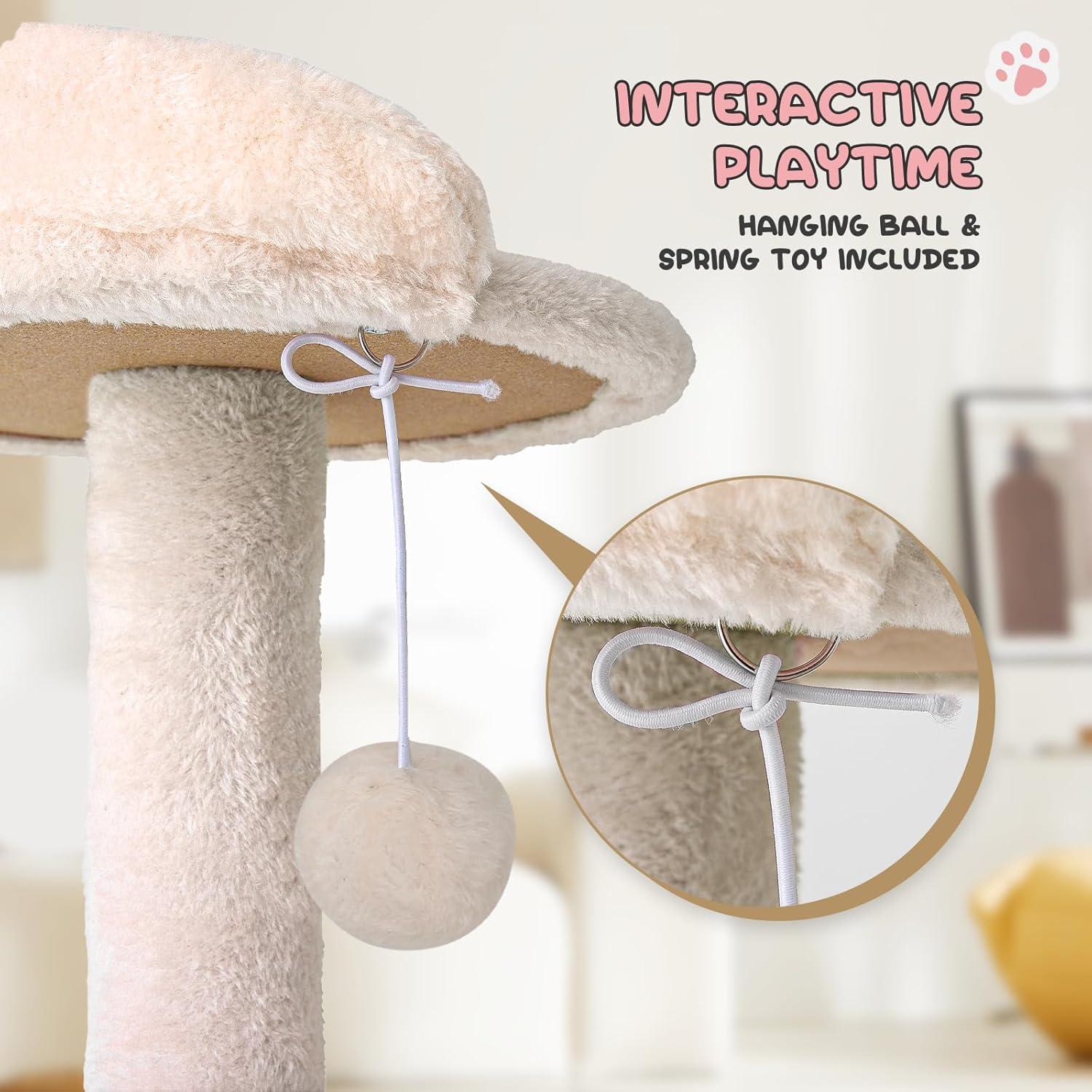 MoNiBloom Cat Tree Houses for Indoors, Multi-Level Cat Tree Tower, 70" Height（Beige）