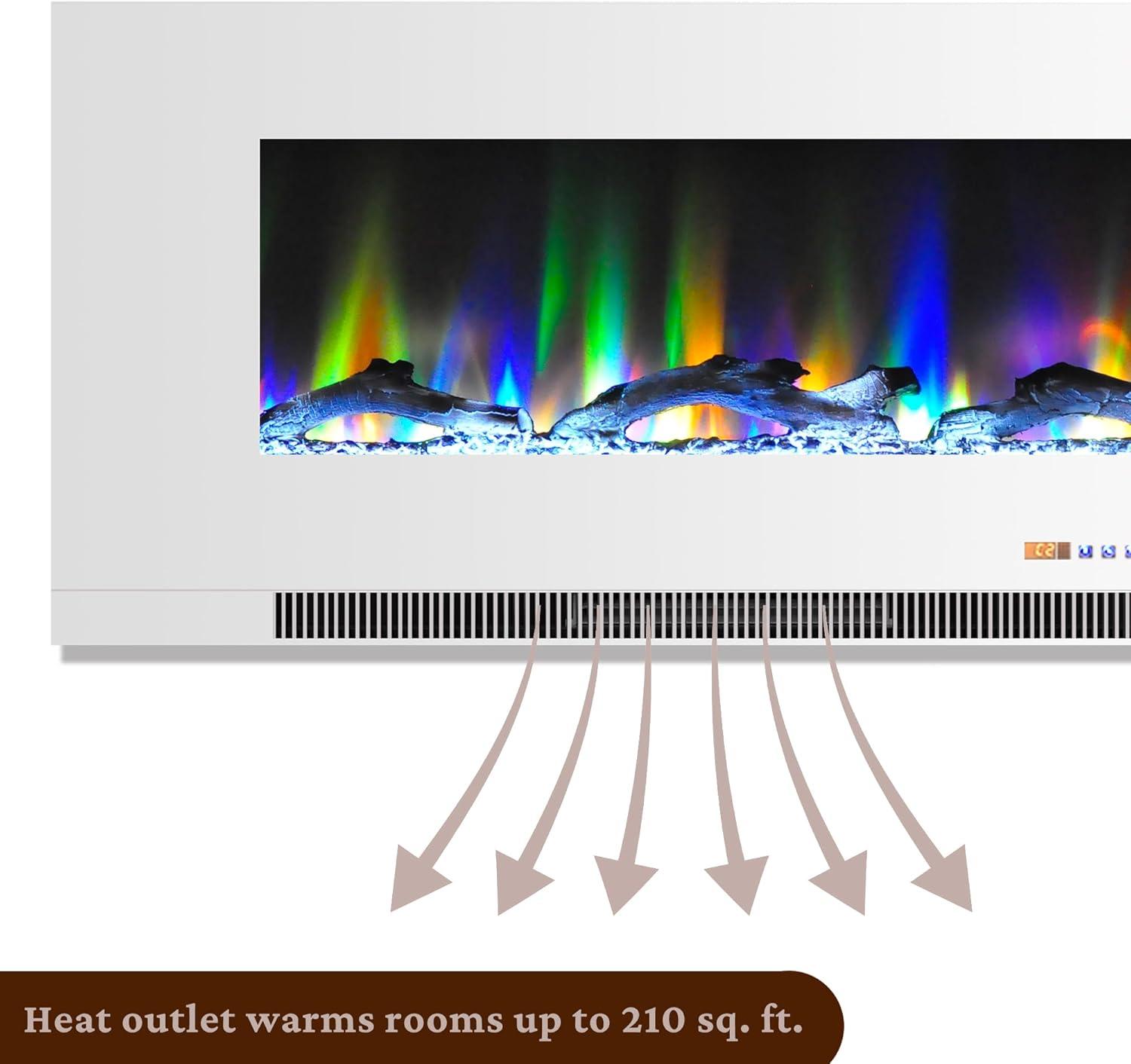 Cambridge Cambridge Wall Mount Electric Fireplace Heater with Remote Control for Indoor Use in Living Room, Bedroom, Home Office