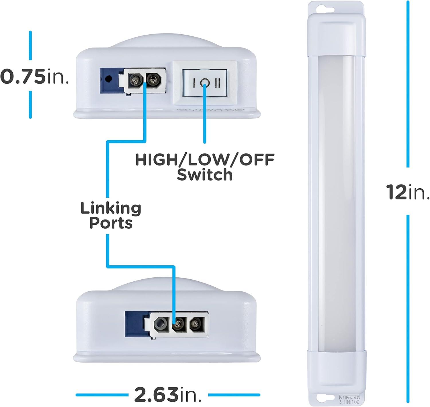 Enbrighten Premium Linkable Under Cabinet Fixture, 12in, LED, Linkable, 415 Lumens, 3000K Warm White, 38845-T1
