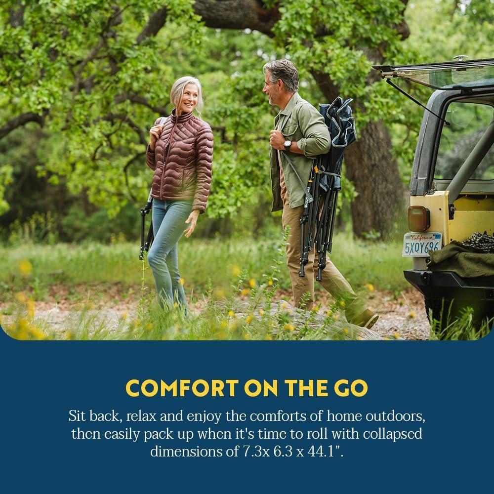 GCI Outdoor Comfort Pro Rocker Camping Chair with Mesh Backrest, Loden Green