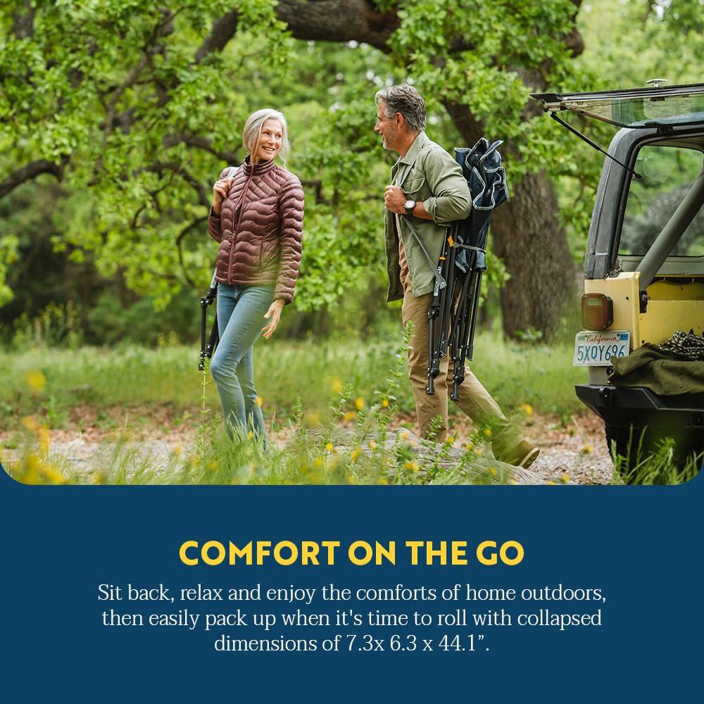 GCI Outdoor Comfort Pro Rocker Camping Chair with Mesh Backrest, Loden Green