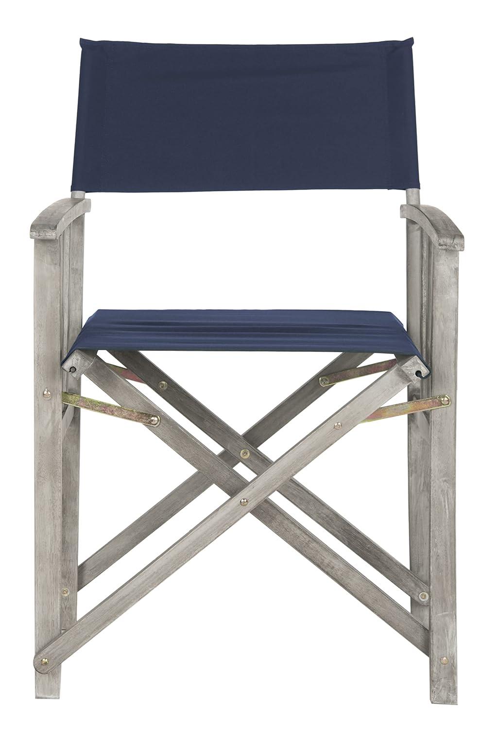 Laguna Director Chair Indoor/Outdoor (Set Of 2) - PAT7004 - Grey/Navy - Safavieh