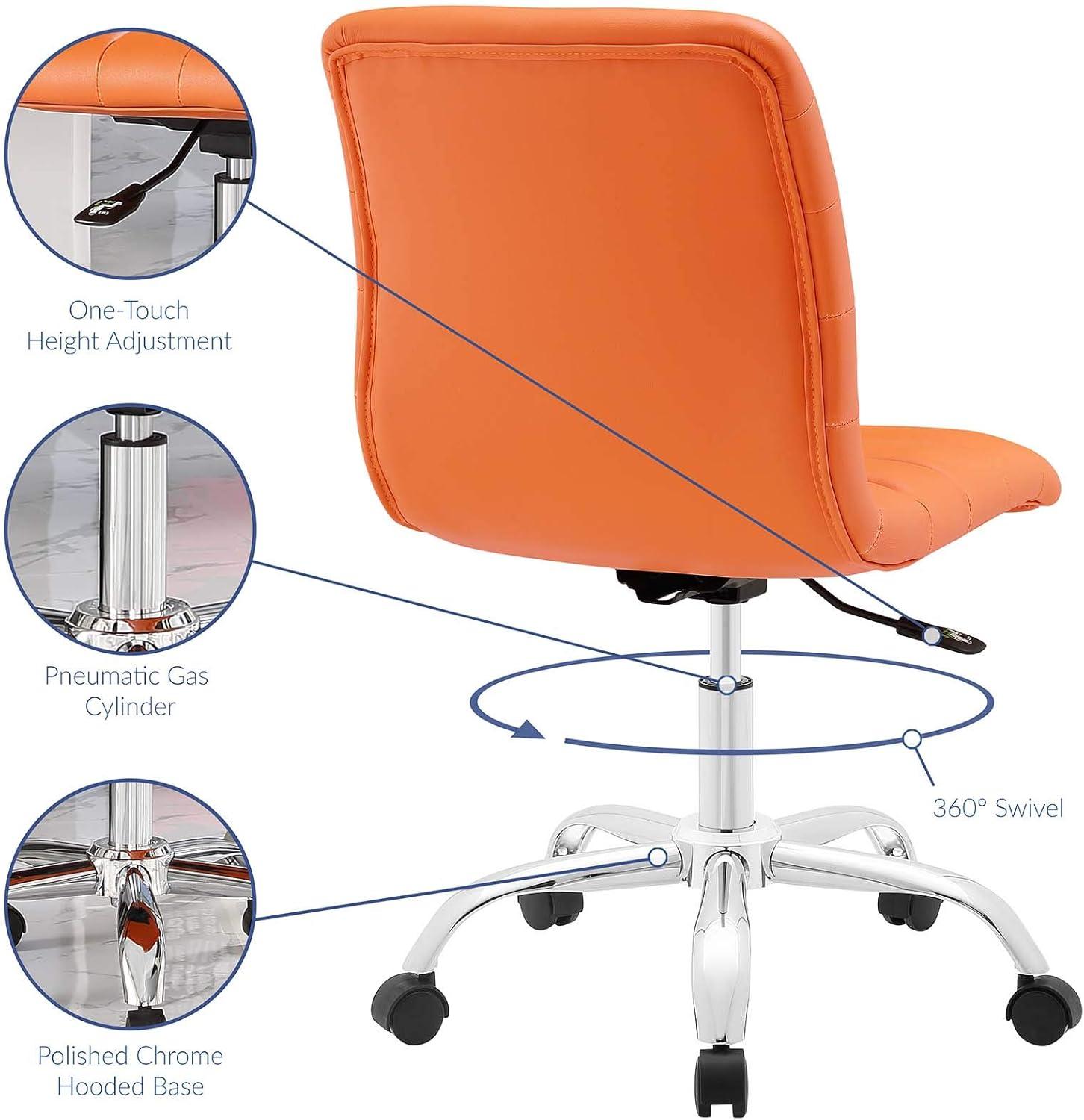 Modway Ripple Armless Mid Back Vinyl Office Chair