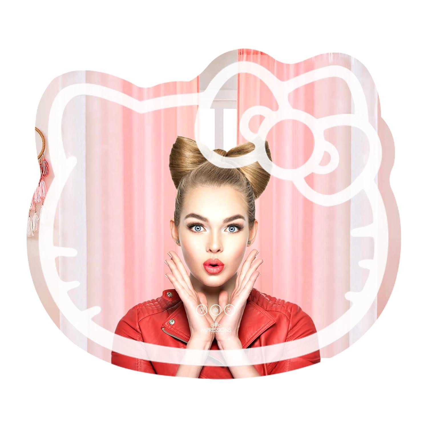 IMPRESSIONS VANITY · COMPANY Hello Kitty Wall Mirror with Wi-Fi, Smart Touch Sensitive Makeup Vanity Mirror with App Controller