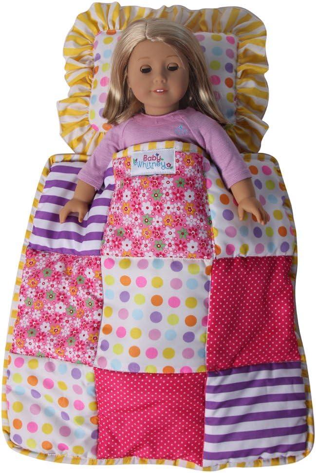 Baby Whitney Patchwork Doll 18 Quilt & Pillow Set (Doll Not Included)