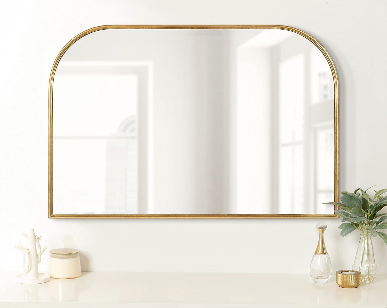 36" x 24" Caskill Framed Arch Wall Mirror Gold - Kate & Laurel All Things Decor