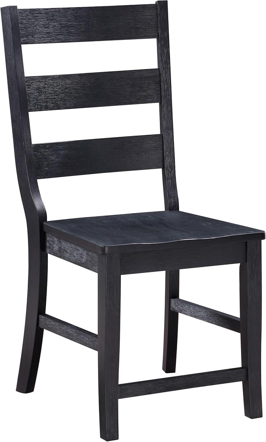 Coaster Newport Wood Ladder Back Dining Side Chair in Black