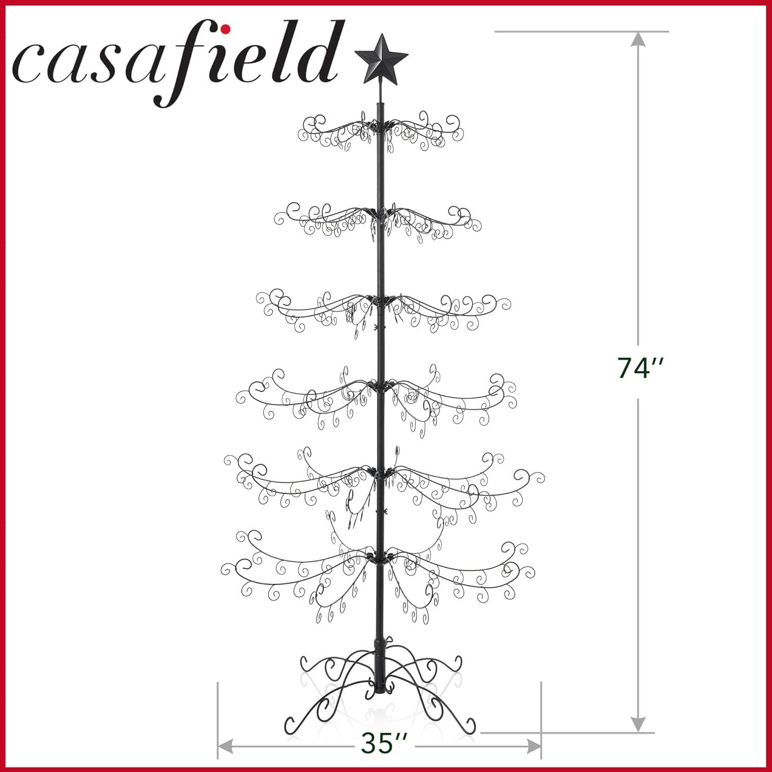 Casafield Ornament Display Stand - Metal Christmas Tree Ornament Holder, 6' Black