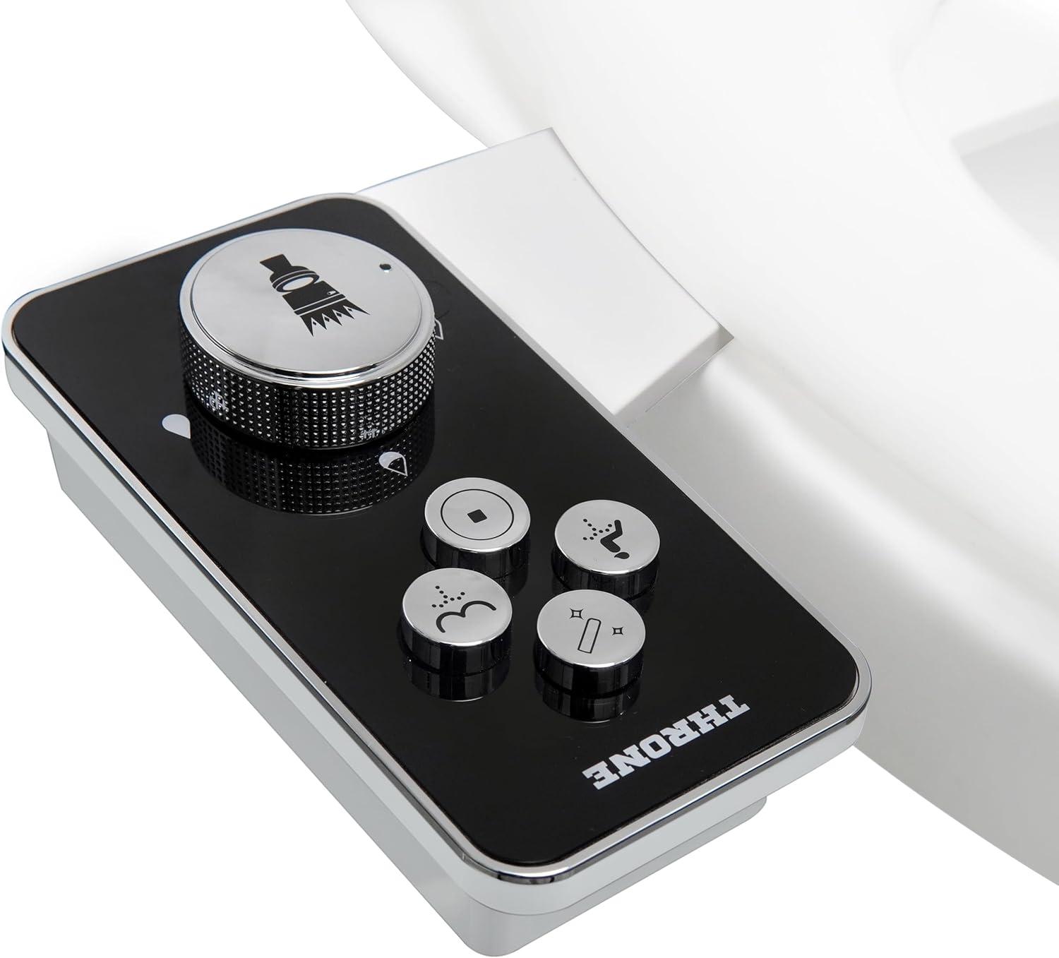 Throne Bidet Attachment for Toilet – USA Patented - Non-Electric Self Cleaning Water Sprayer Toilet Bidet Double Nozzle (Frontal & Rear Wash) Bidet Toilet Seat Attachment, Easy Install