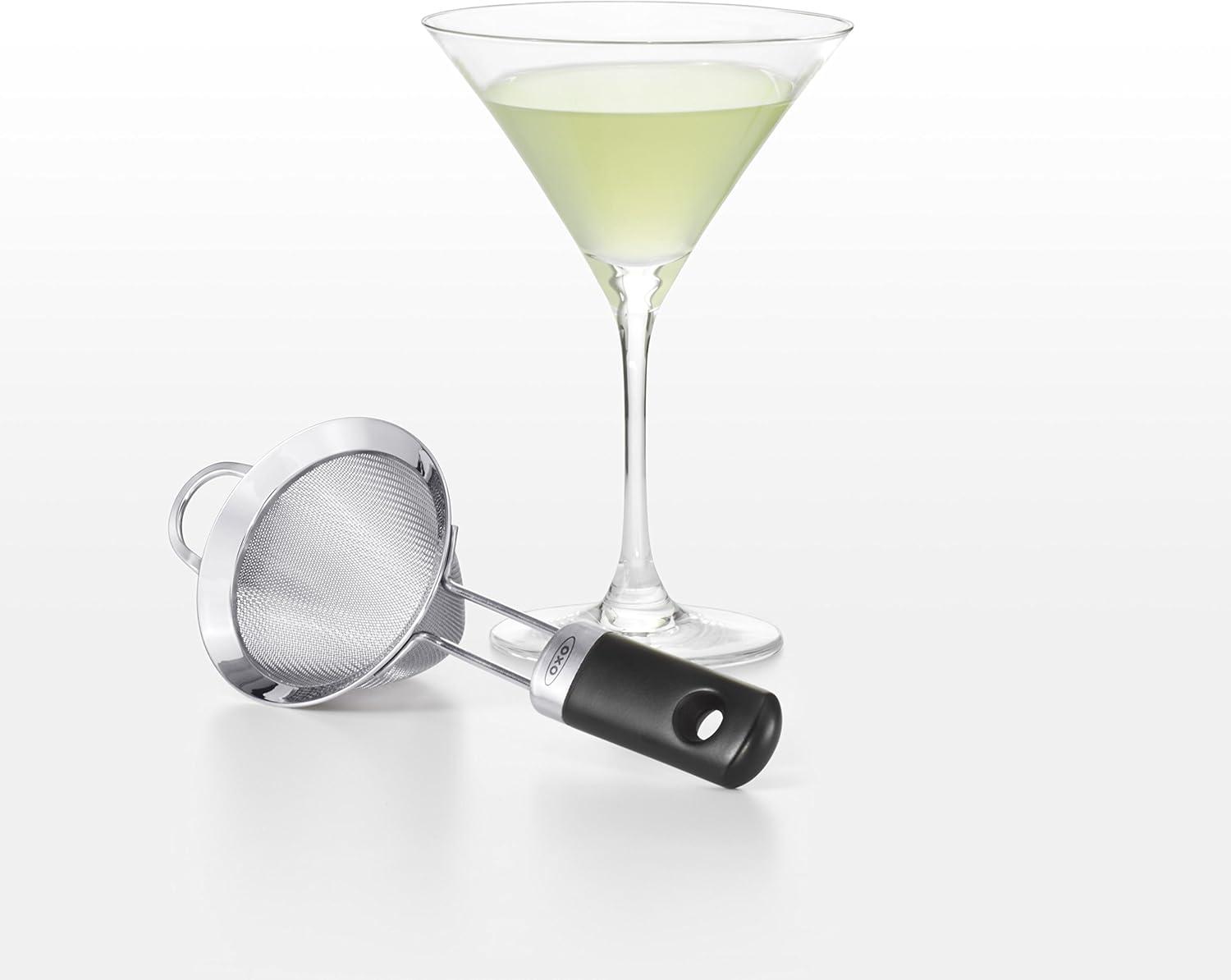 White Stainless Steel Fine Mesh Cocktail Strainer with Soft Handle