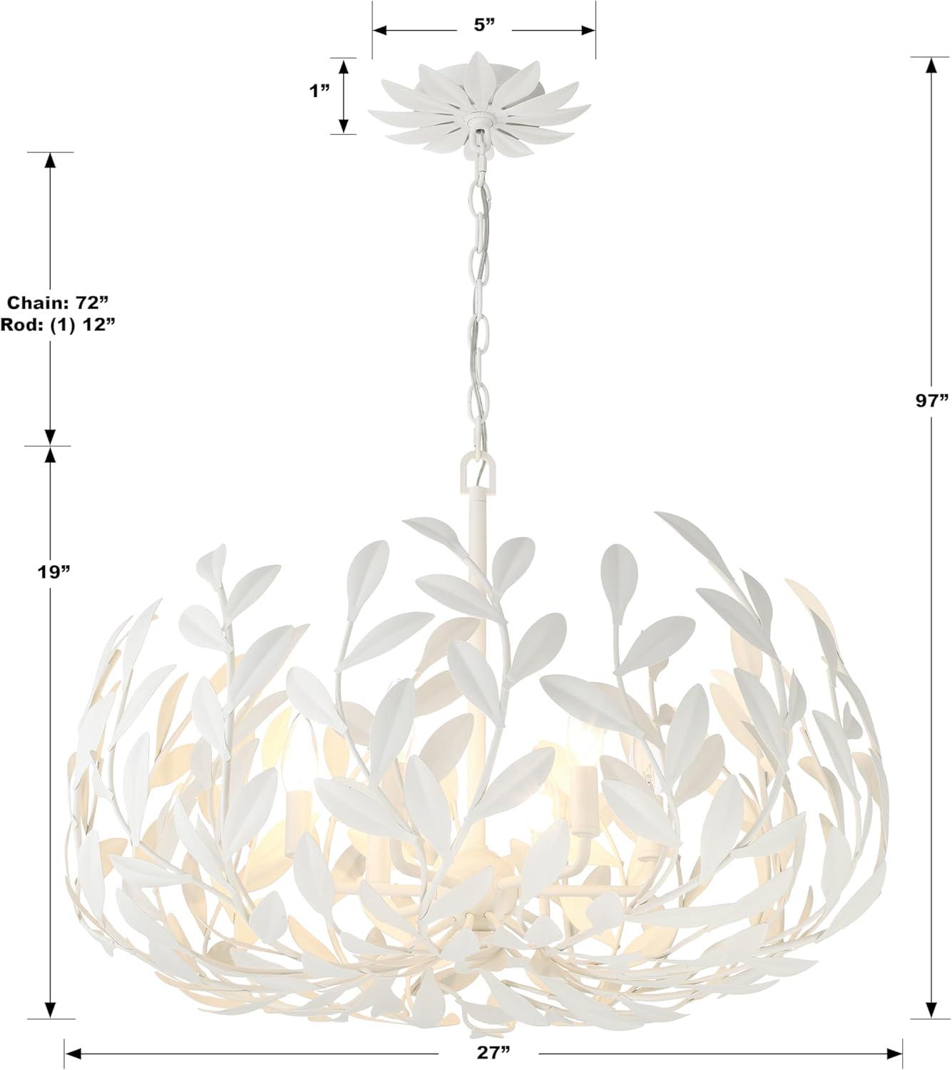 Crystorama Lighting Broche 6 - Light Chandelier in  Matte White