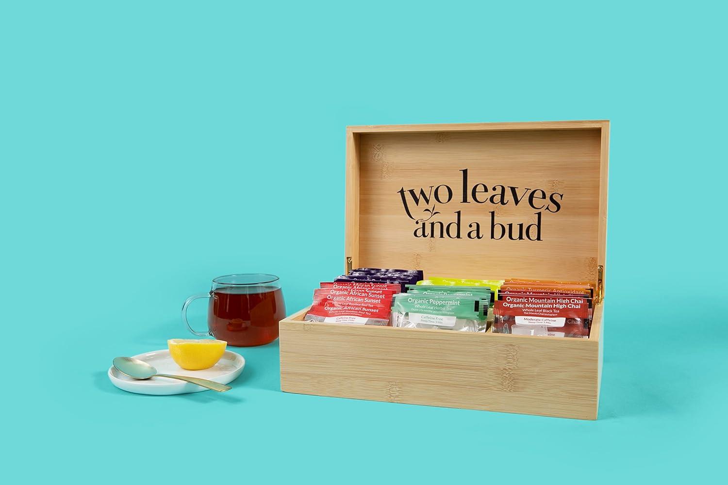 Organic Bamboo Tea Sampler Box with Assorted Herbal Teas