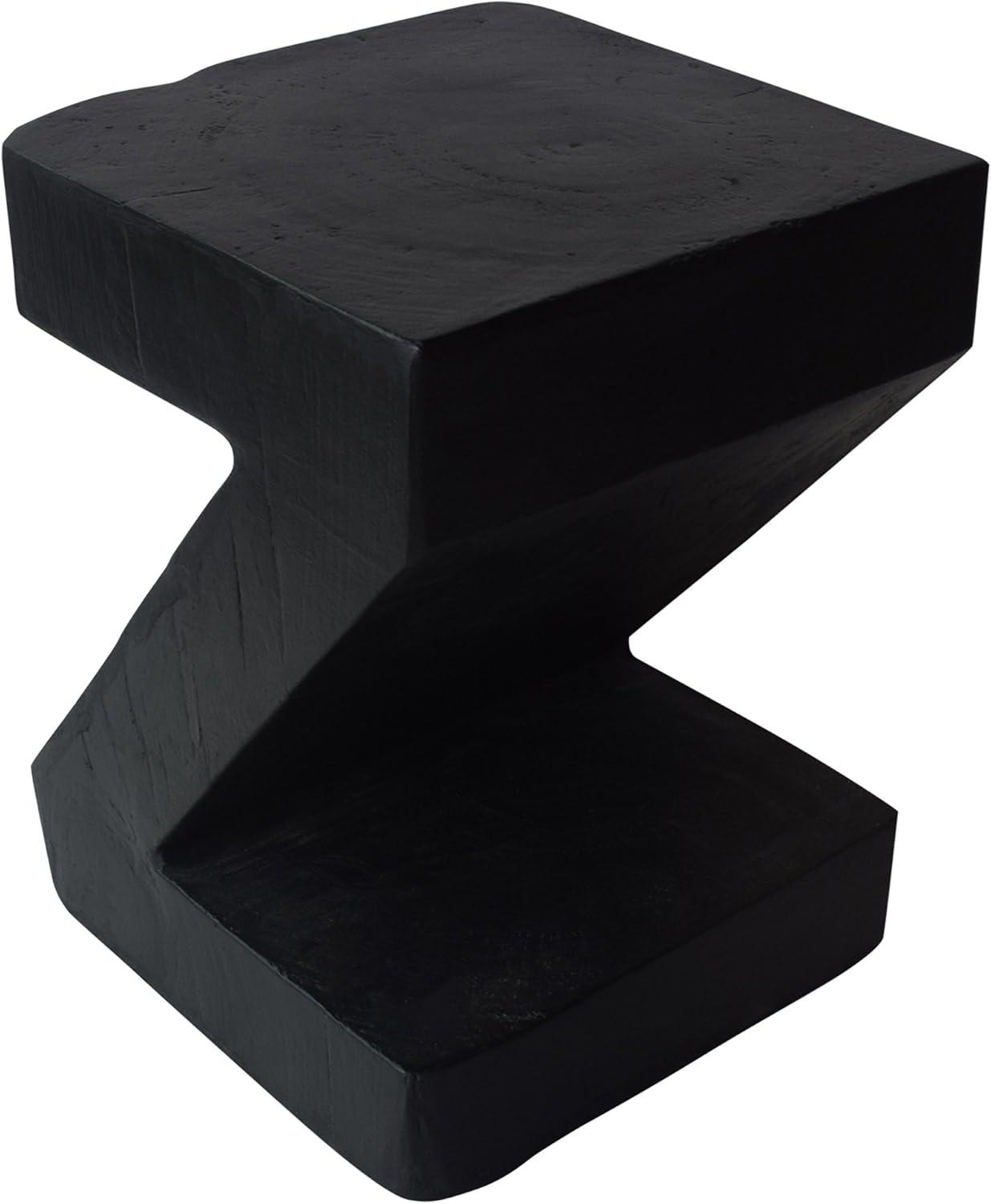 GDF Studio Jingle Indoor/Outdoor Lightweight Concrete Accent Table, Black