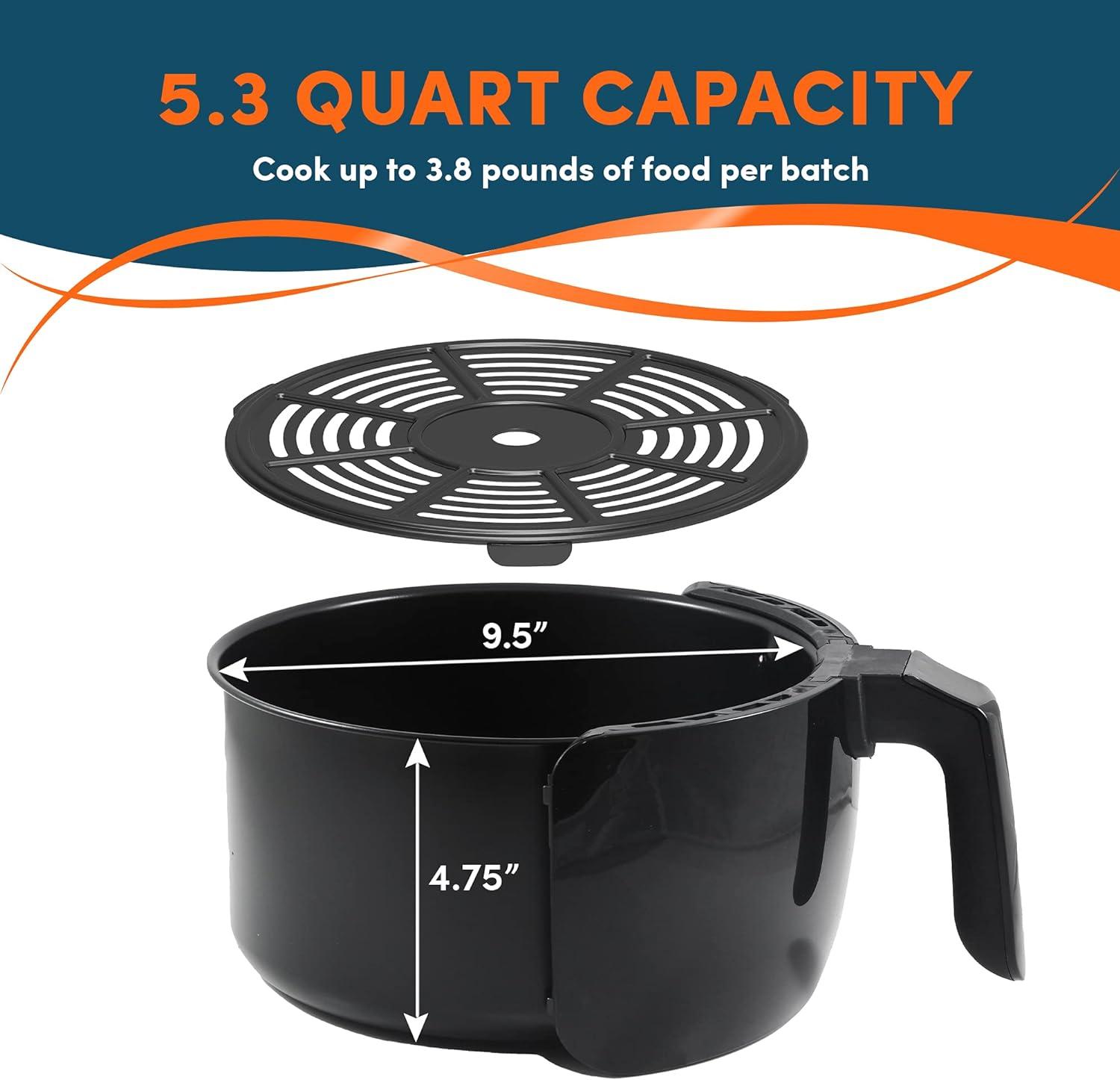 Elite Gourmet 5.3 Qt. Air Fryer (black)