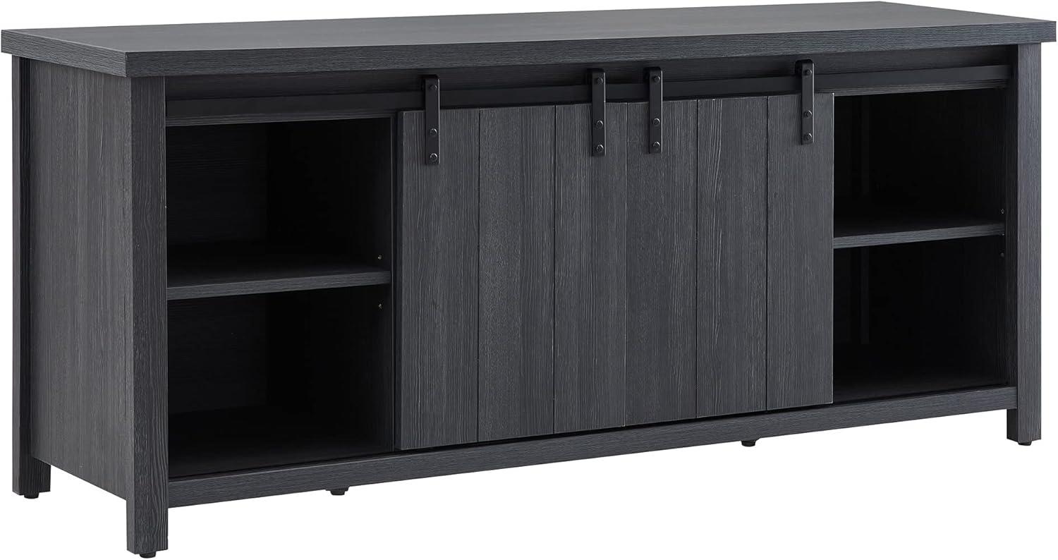 Evelyn&Zoe Deacon Rectangular TV Stand for TV's up to 65", Charcoal Gray