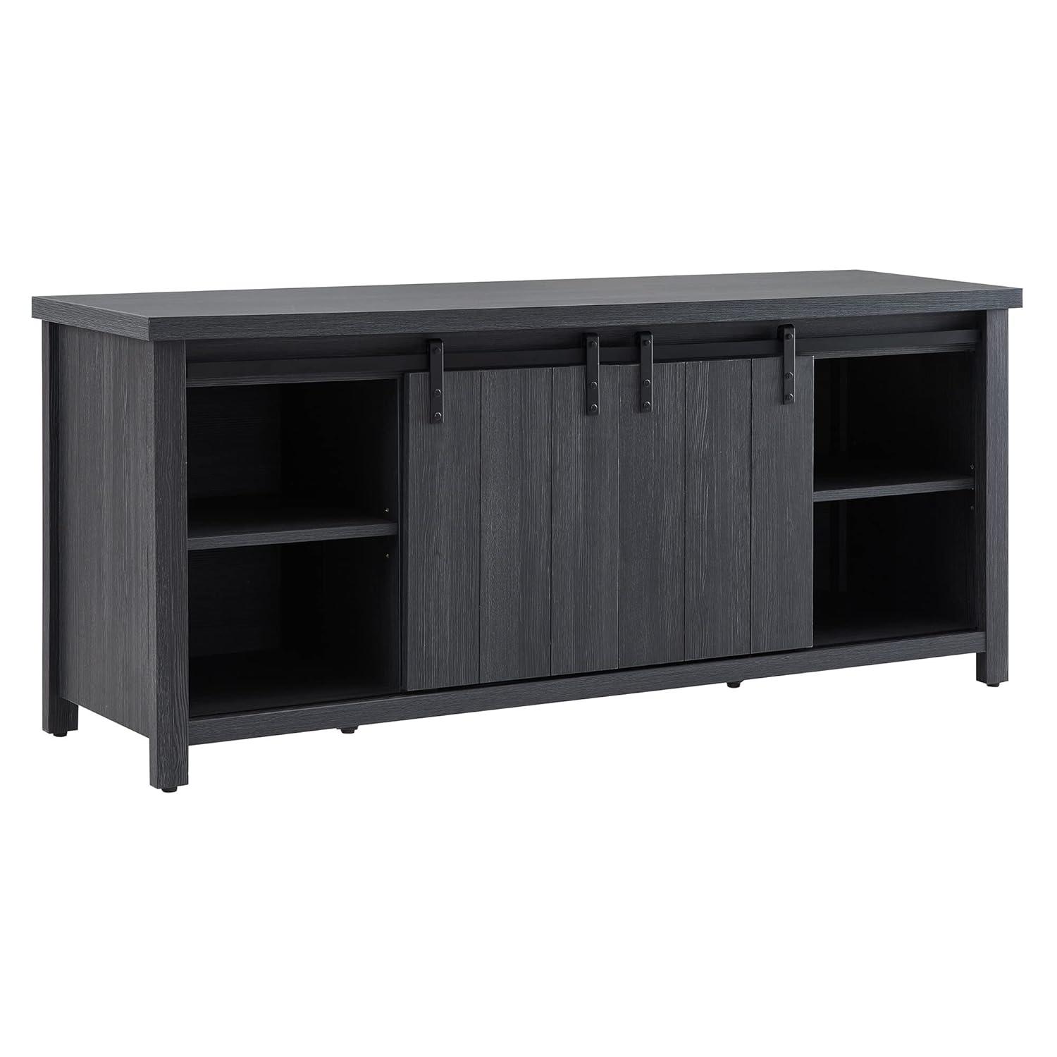 Evelyn&Zoe Deacon Rectangular TV Stand for TV's up to 65", Charcoal Gray