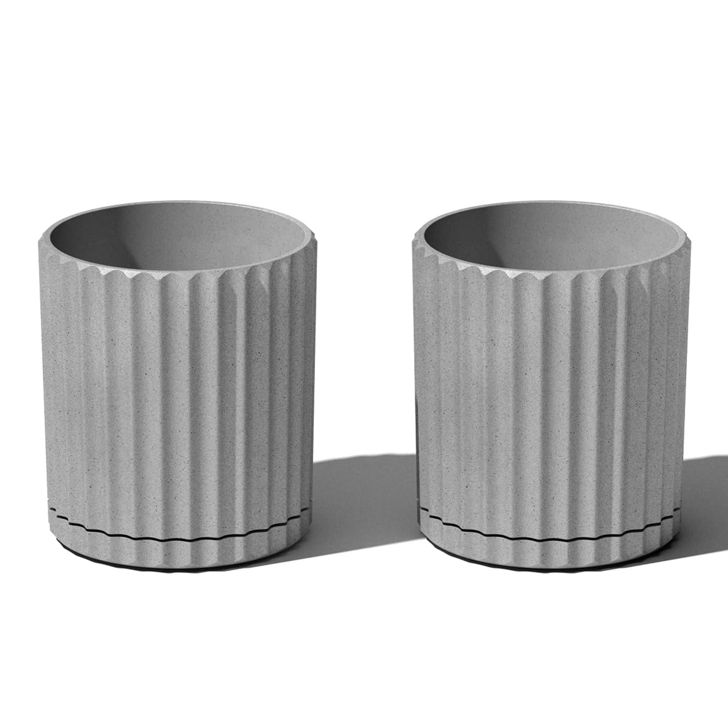 Veradek Mason Series Demi 6" Plastic-Stone Planter 2-Pack Gray