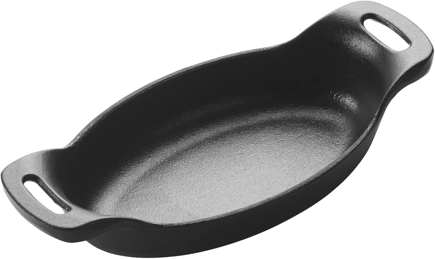 Black Matte Enamel Cast Iron Oval Mini Server