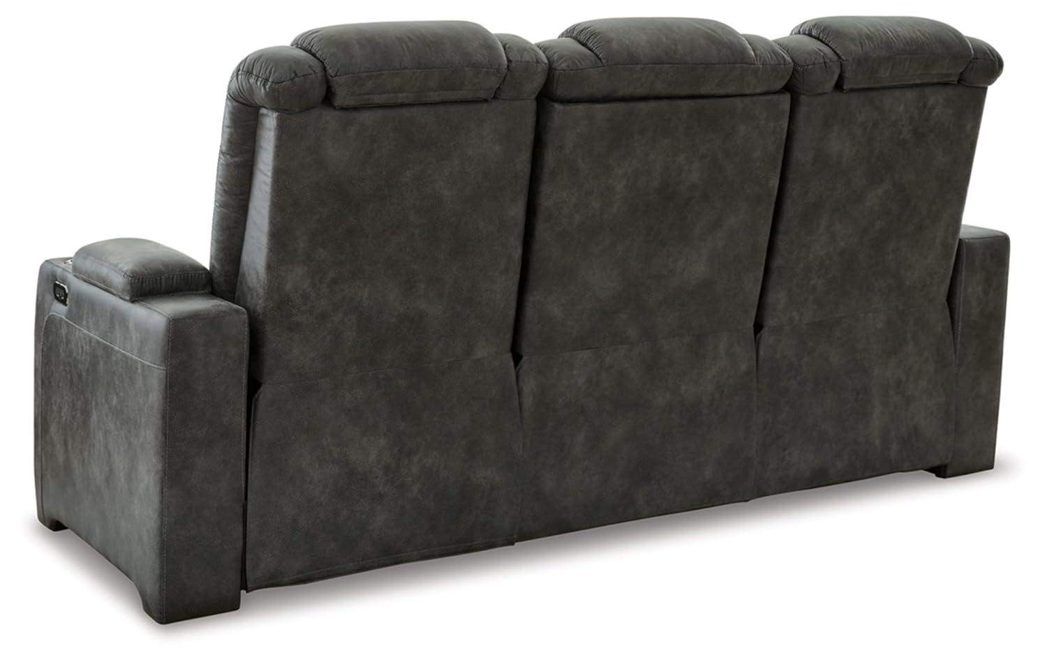 Soundcheck 83" Faux Leather Square Arm Reclining Sofa