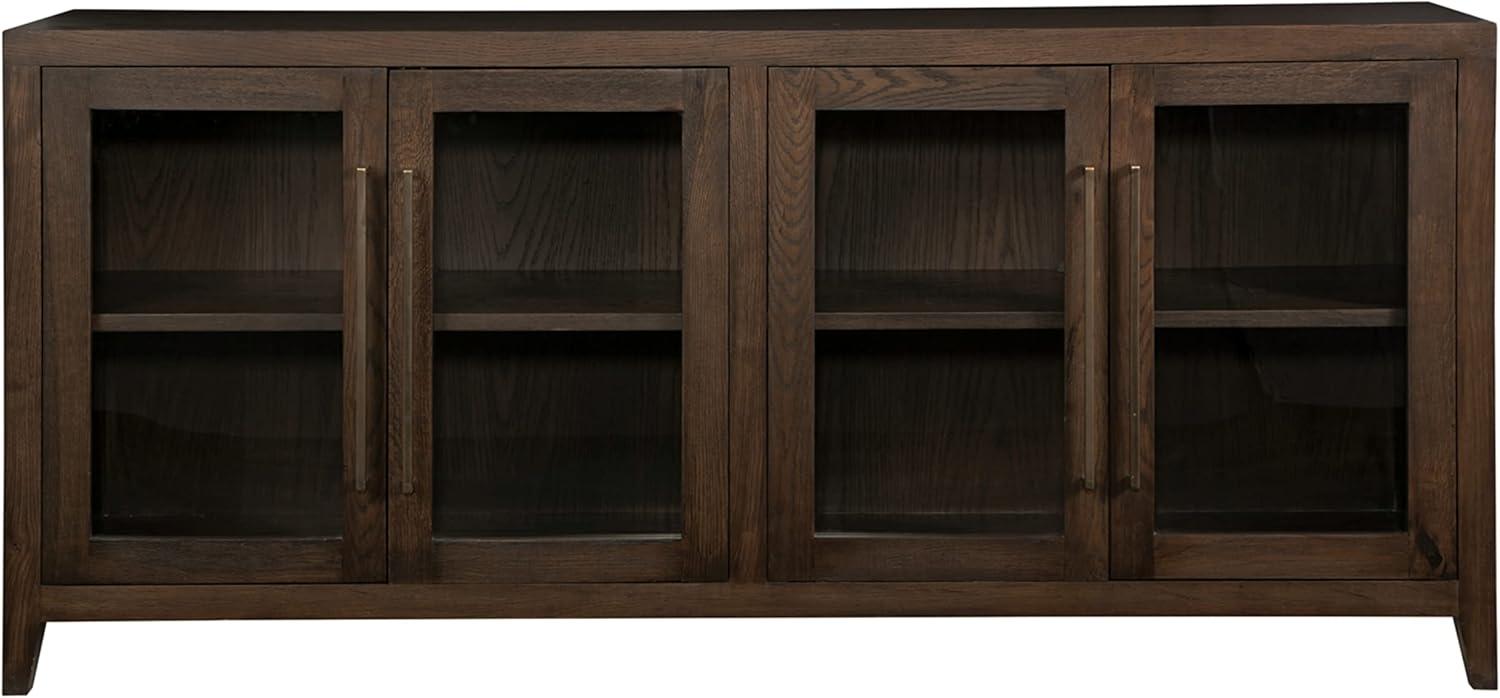 Balintmore 80" Brown Oak Veneer Accent Cabinet with Adjustable Shelving