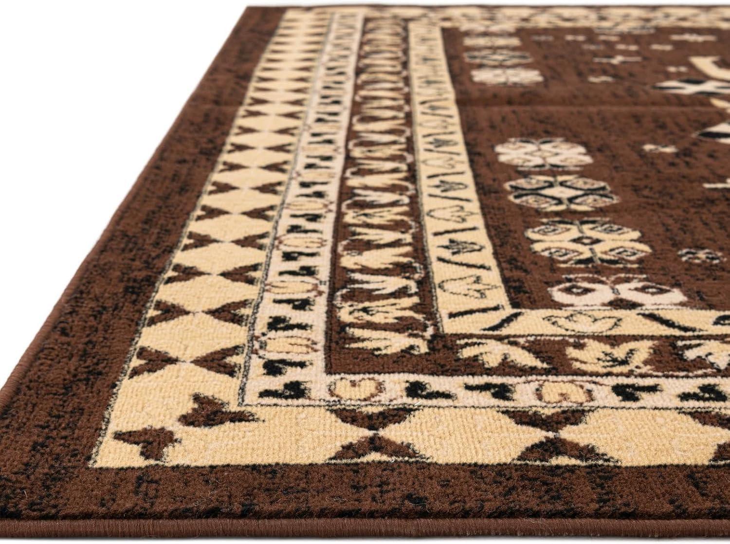 Unique Loom Taftan Southwestern Traditional Area Rug, Brown/Beige, 72.00" x 48.00"