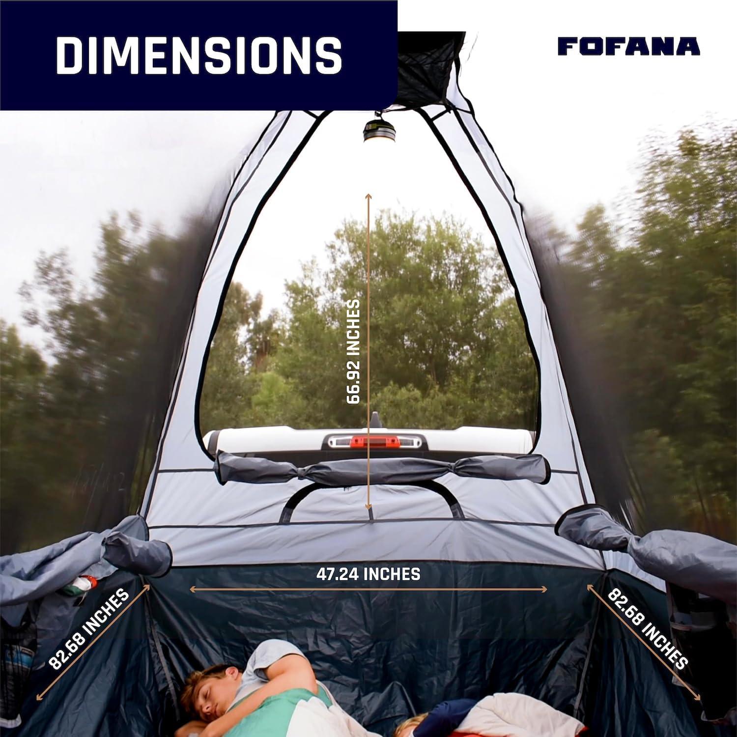 FOFANA Truck Bed Tent for Camping - Automatic Setup - Pickup Truck Tent for Mid Size| Camper Shell for Overland Camping