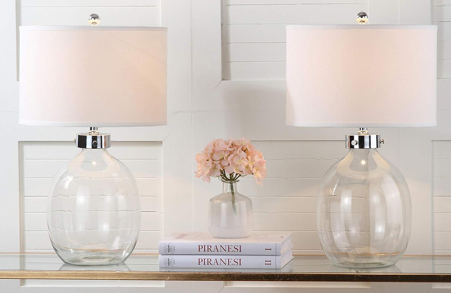 Neville Clear Glass Table Lamp (Set of 2) - LIT4067 - Glass - Safavieh