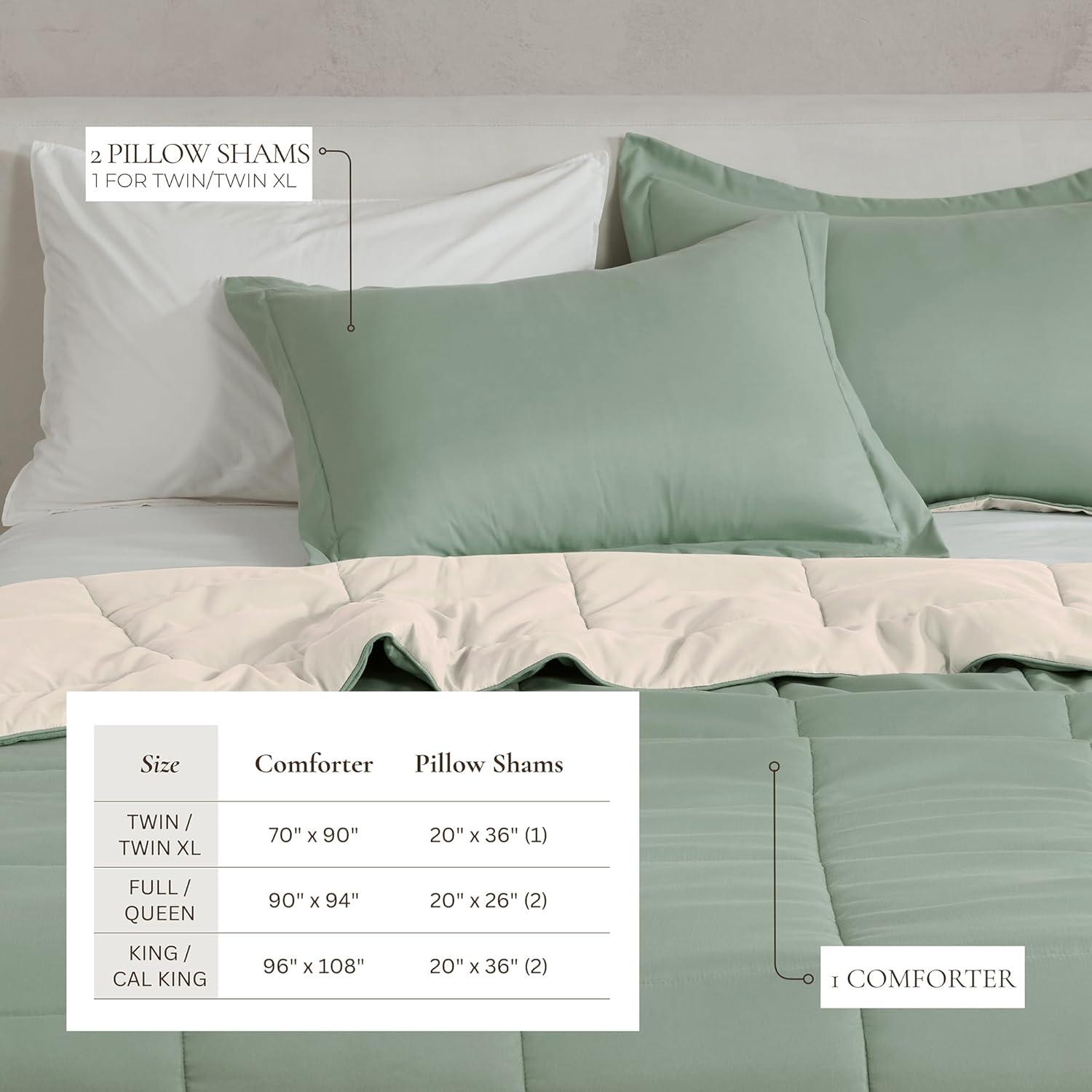 FreshFolds Reversible Microfiber Comforter Set with Shams