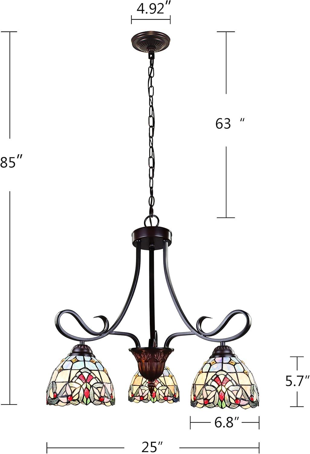 Bondi 3 - Light Glass Dimmable Classic / Traditional Chandelier