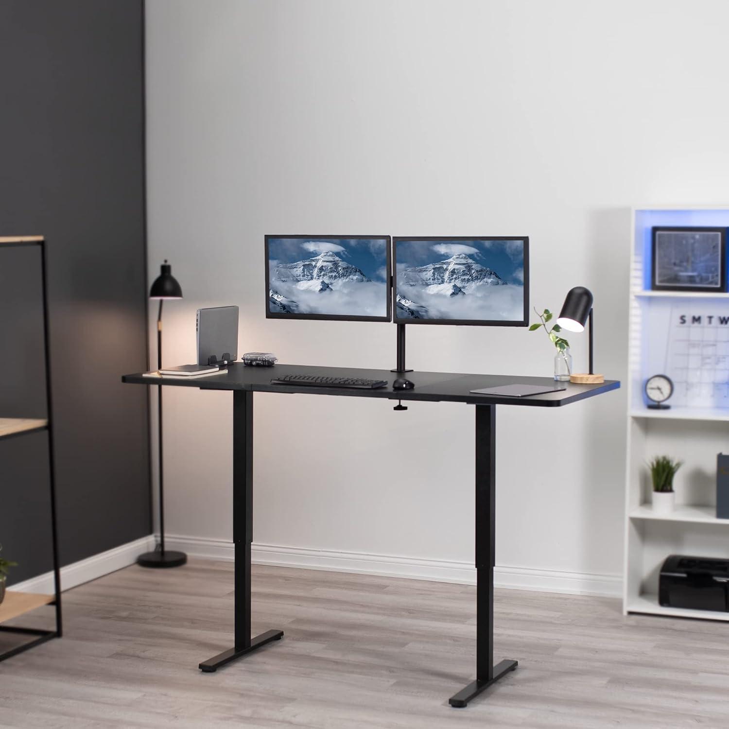 Black 71in x 30in Manual Height Adjustable Desk