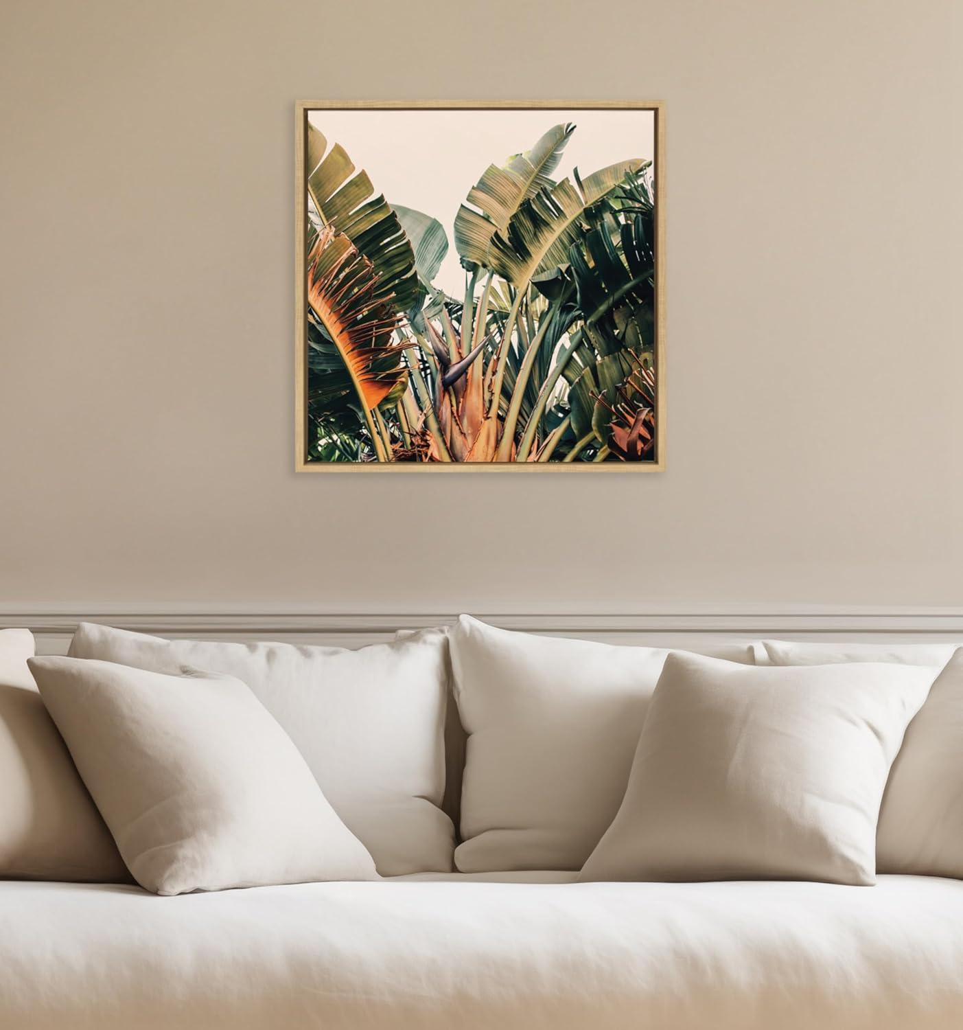 Kate & Laurel All Things Decor 22"x22" Sylvie Hue 2 Wall Art by Alicia Bock Natural: Tropical Botanical Print, Framed Canvas