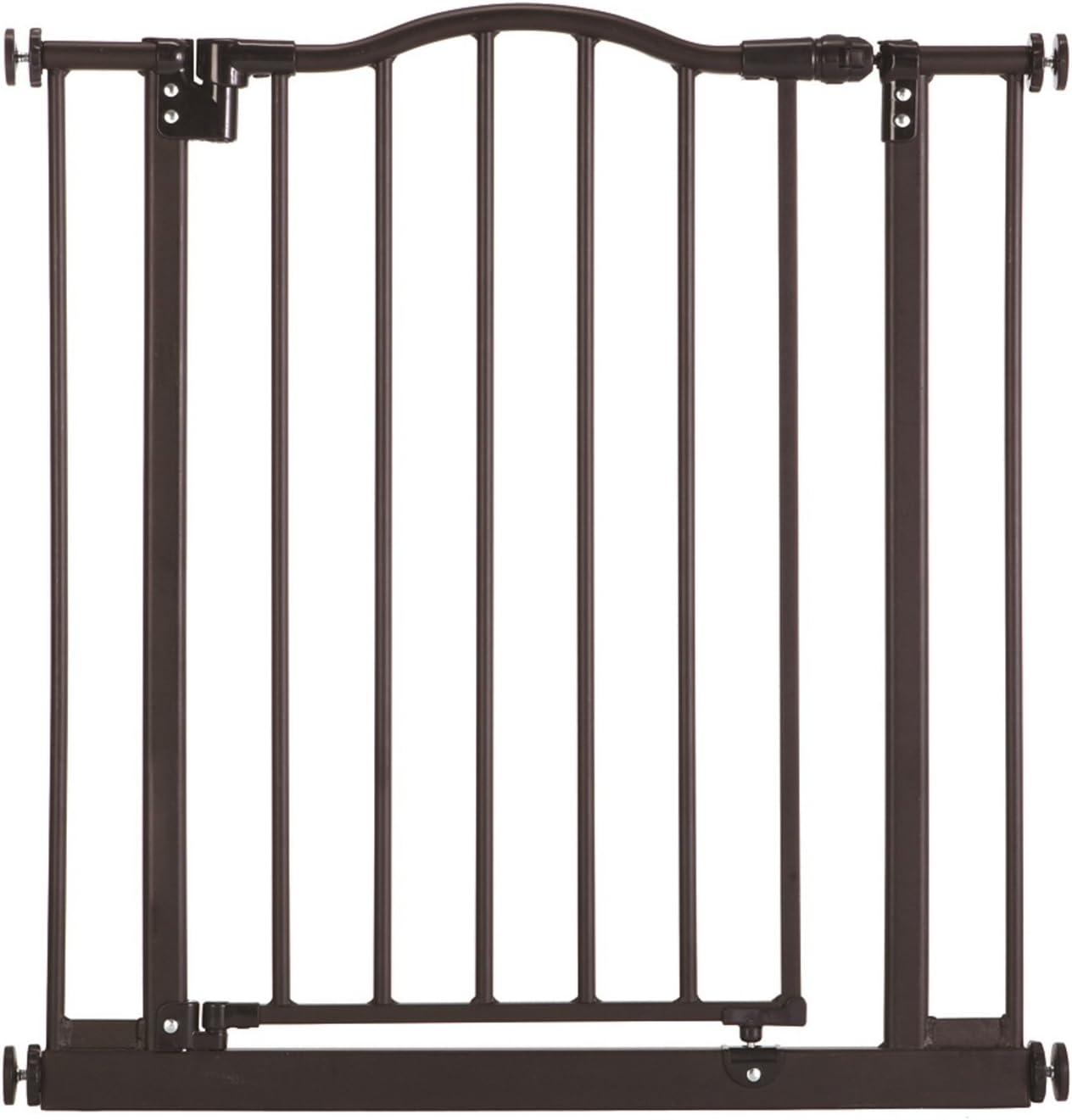 Matte Bronze Retractable Metal Pet Gate, 28.25"-38.25" Wide