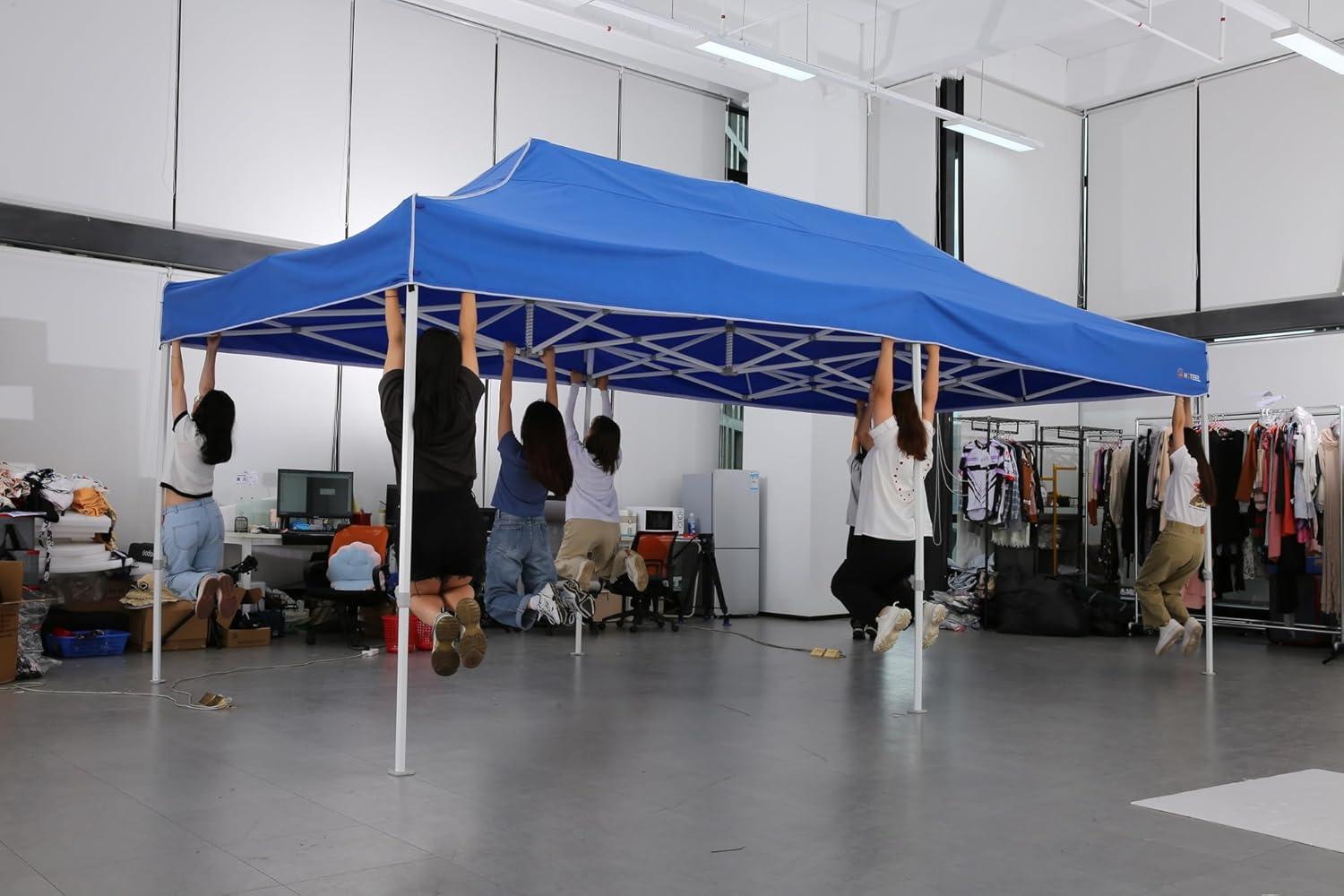 HOTEEL 10'Wx20'D Heavy Duty Pop up Canopy Tent with 6 sidewalls Easy Up Commercial Outdoor