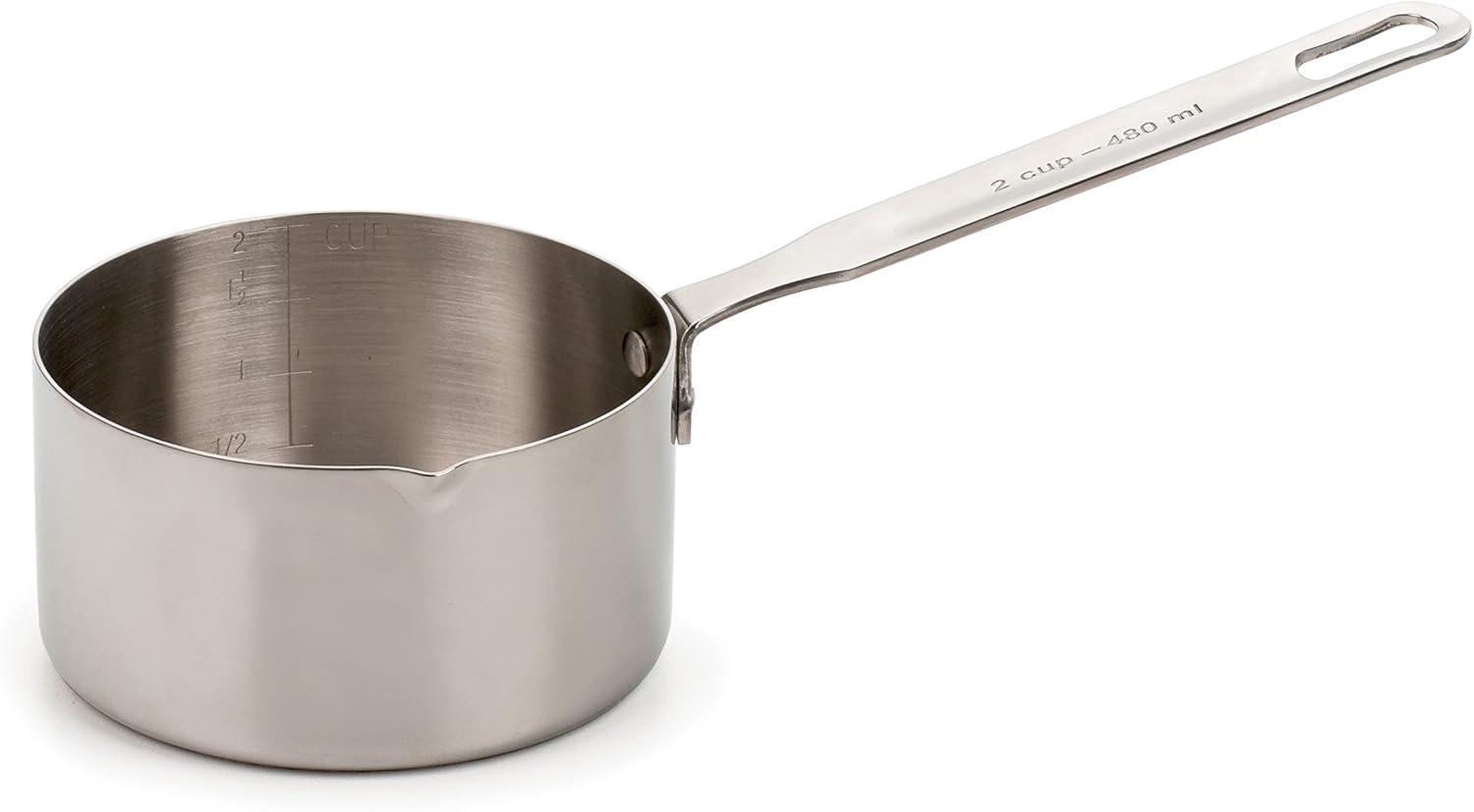 RSVP International Endurance Stainless Steel Measuring Pan Scoop, 2 Cups