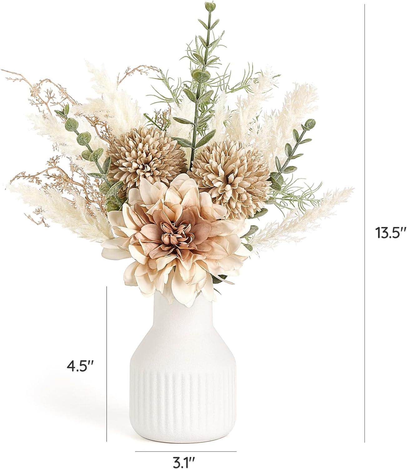 Astoria Grand Small Artificial Flowers In Ceramic Vase 13.5" Centerpieces Coffee Table Decor,