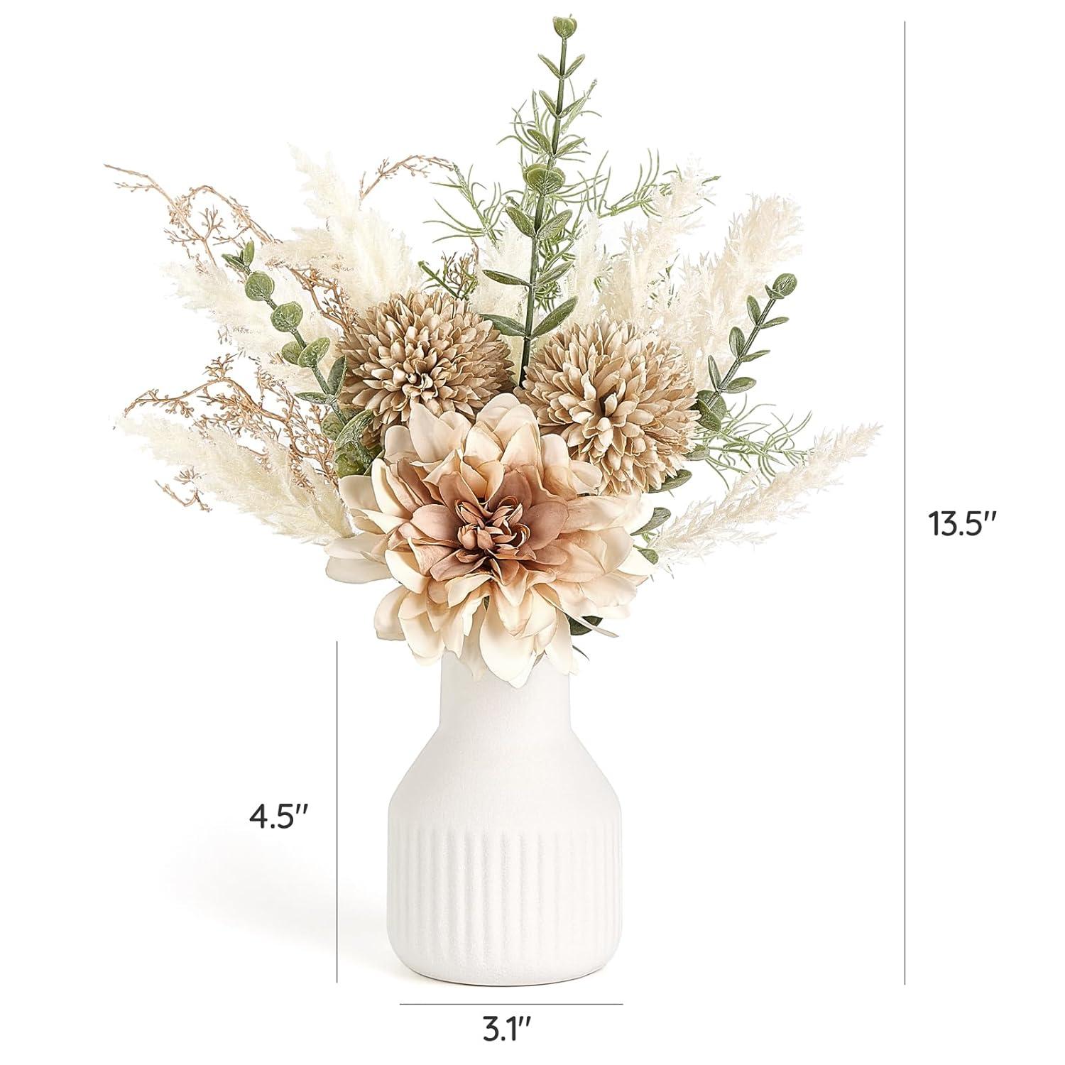Astoria Grand Small Artificial Flowers In Ceramic Vase 13.5" Centerpieces Coffee Table Decor,
