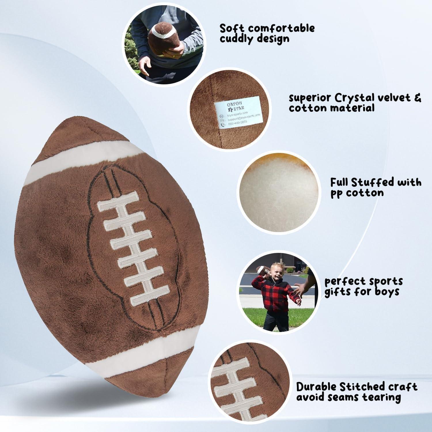 CatchStar Baby Football Plush Toys: Boy Stuffed Sports Throw Pillows Stuff Balls