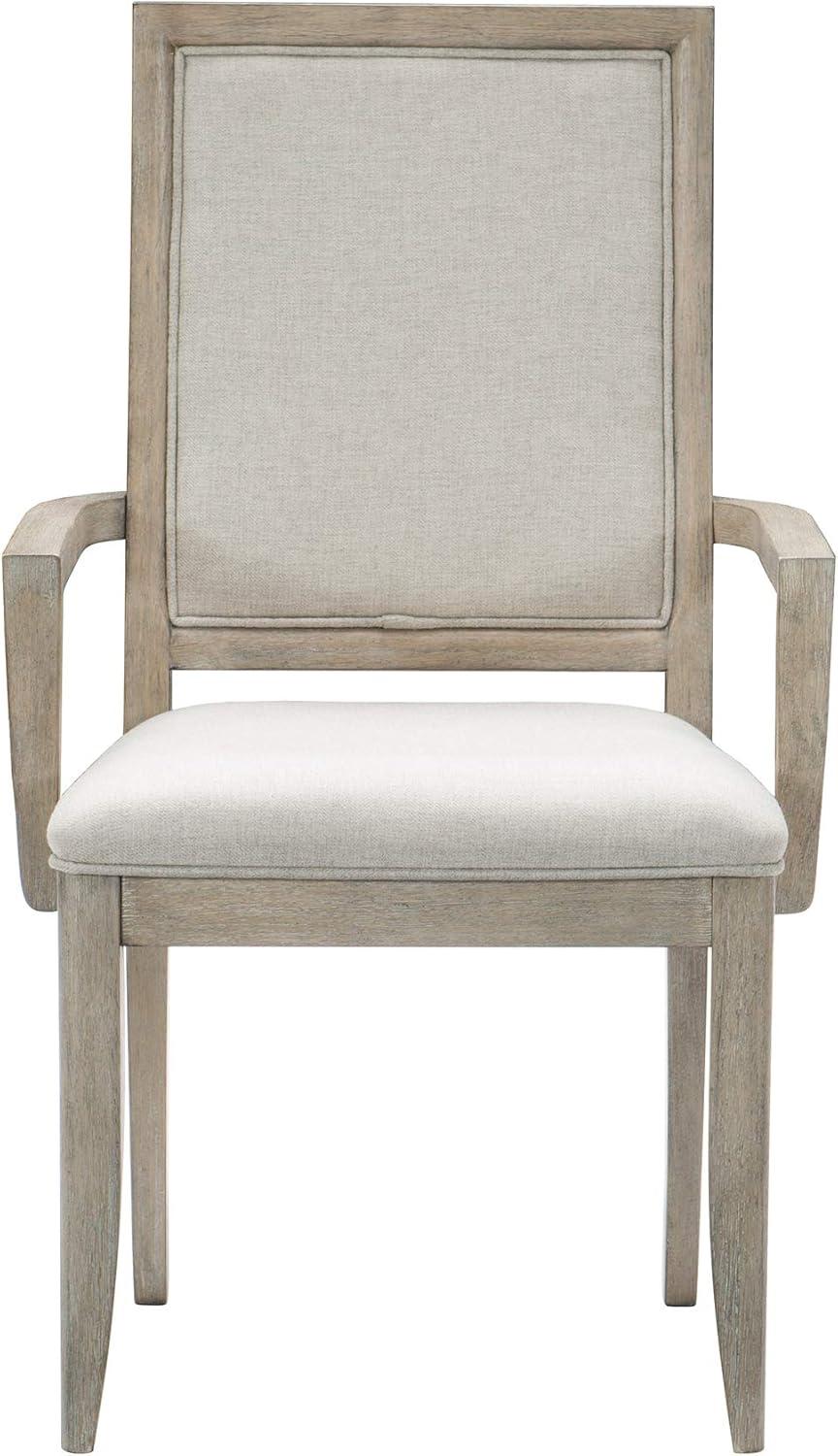 Lexicon Contemporary Wood Dining Room Arm Chair in Gray (Set of 2)