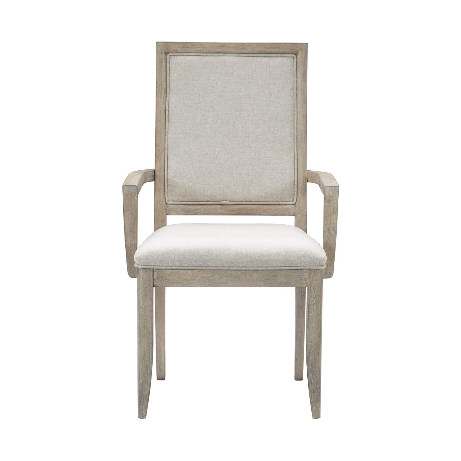 Lexicon Contemporary Wood Dining Room Arm Chair in Gray (Set of 2)