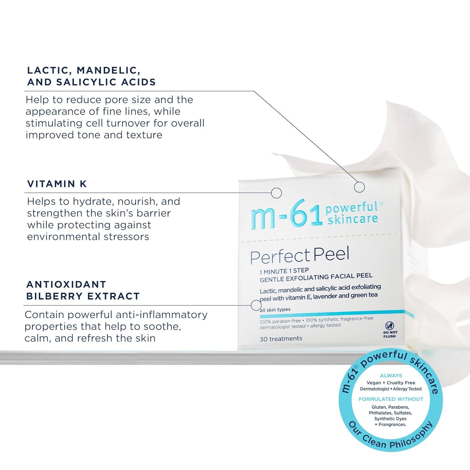 M-61 PowerGlow Peel 1 minute 1 Step Exfoliating Face Peel (10packs)