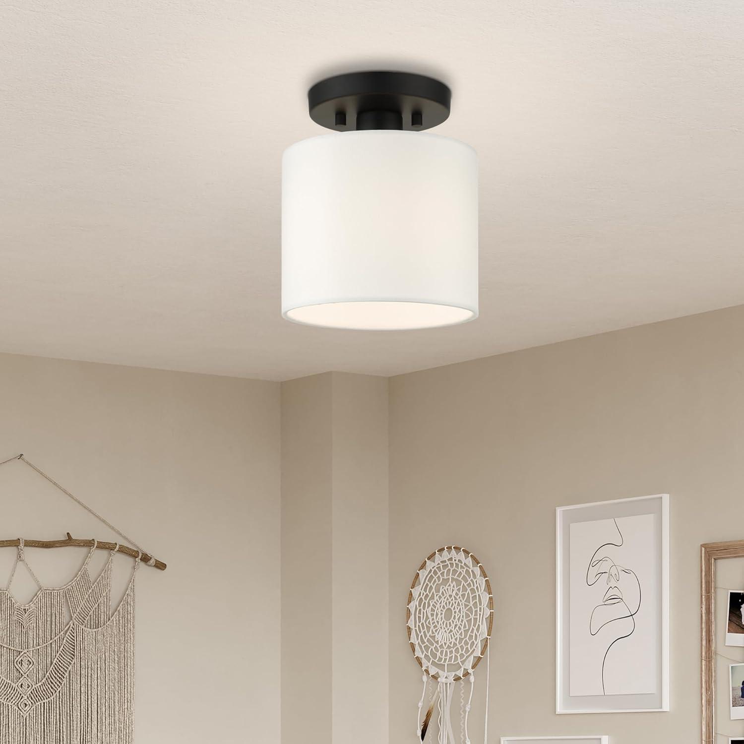 Livex Lighting Meridian 1 - Light Semi-Flush Mount in  Black